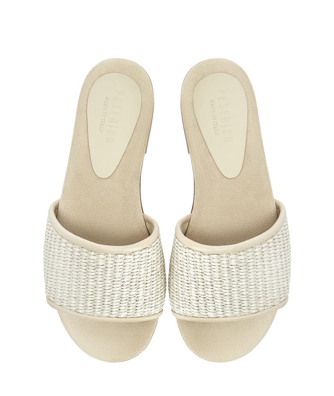 PESERICO Бежевые замшевые шлепанцы, фото 5