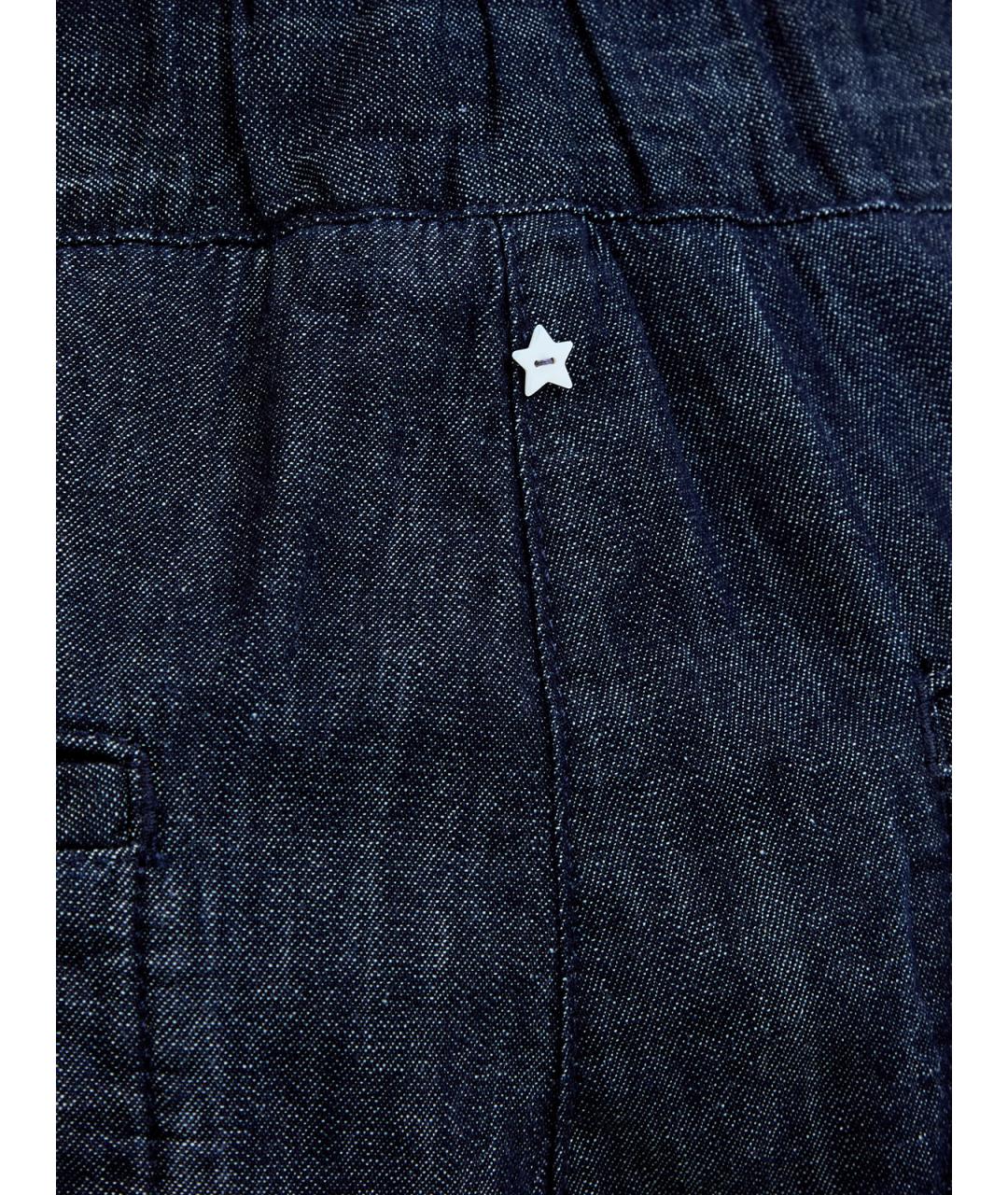 LORENA ANTONIAZZI Темно-синие хлопковые прямые брюки, фото 5