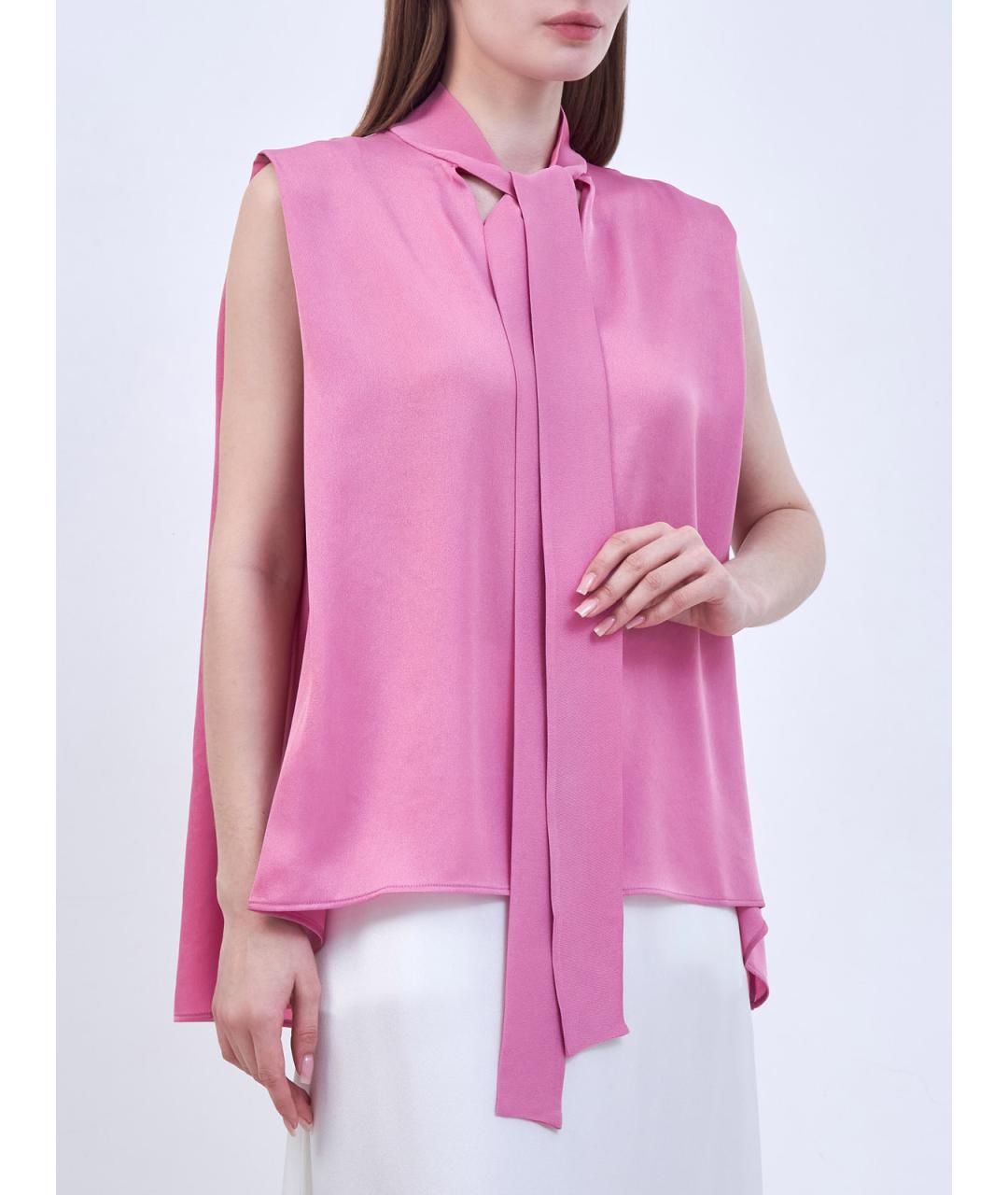 LORENA ANTONIAZZI Розовая ацетатная блузы, фото 3