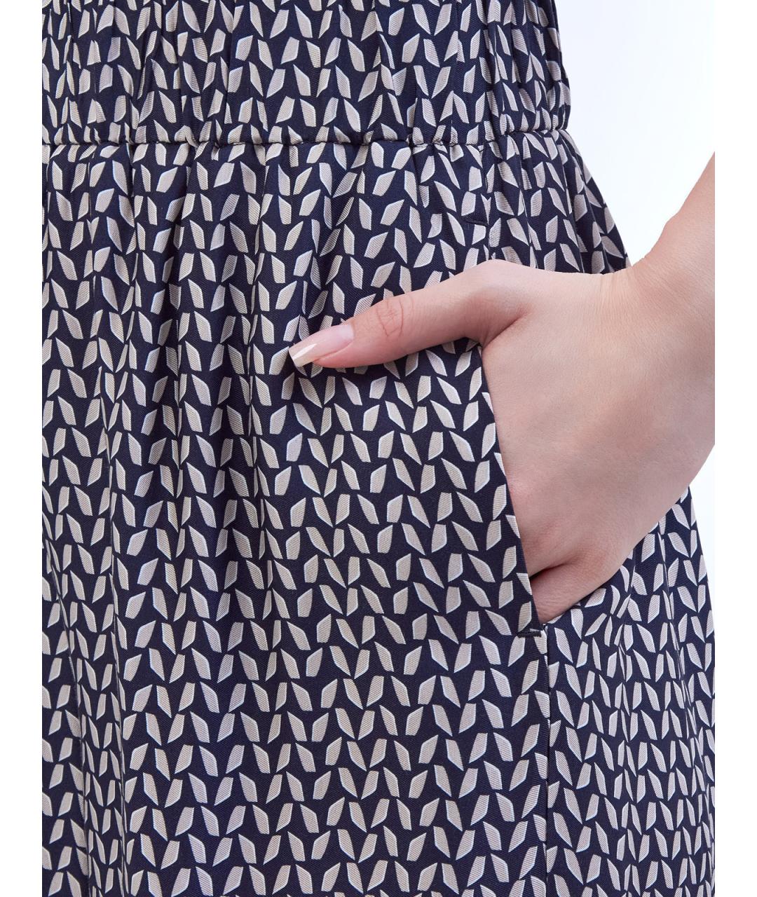 PESERICO Синие вискозные брюки широкие, фото 3