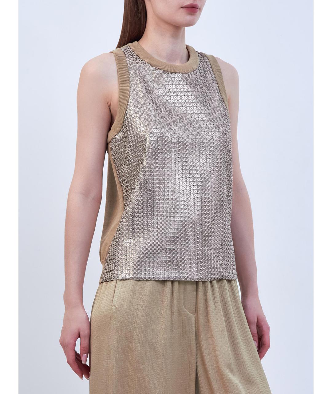 PESERICO Золотая полиэстеровая блузы, фото 3