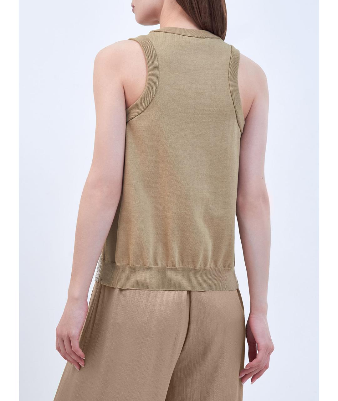 PESERICO Золотая полиэстеровая блузы, фото 4