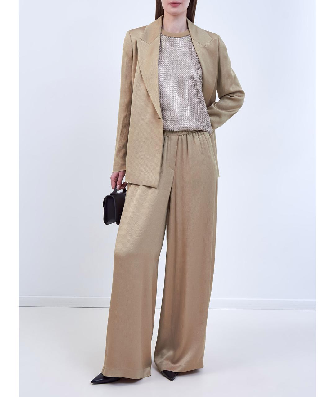 PESERICO Золотая полиэстеровая блузы, фото 2