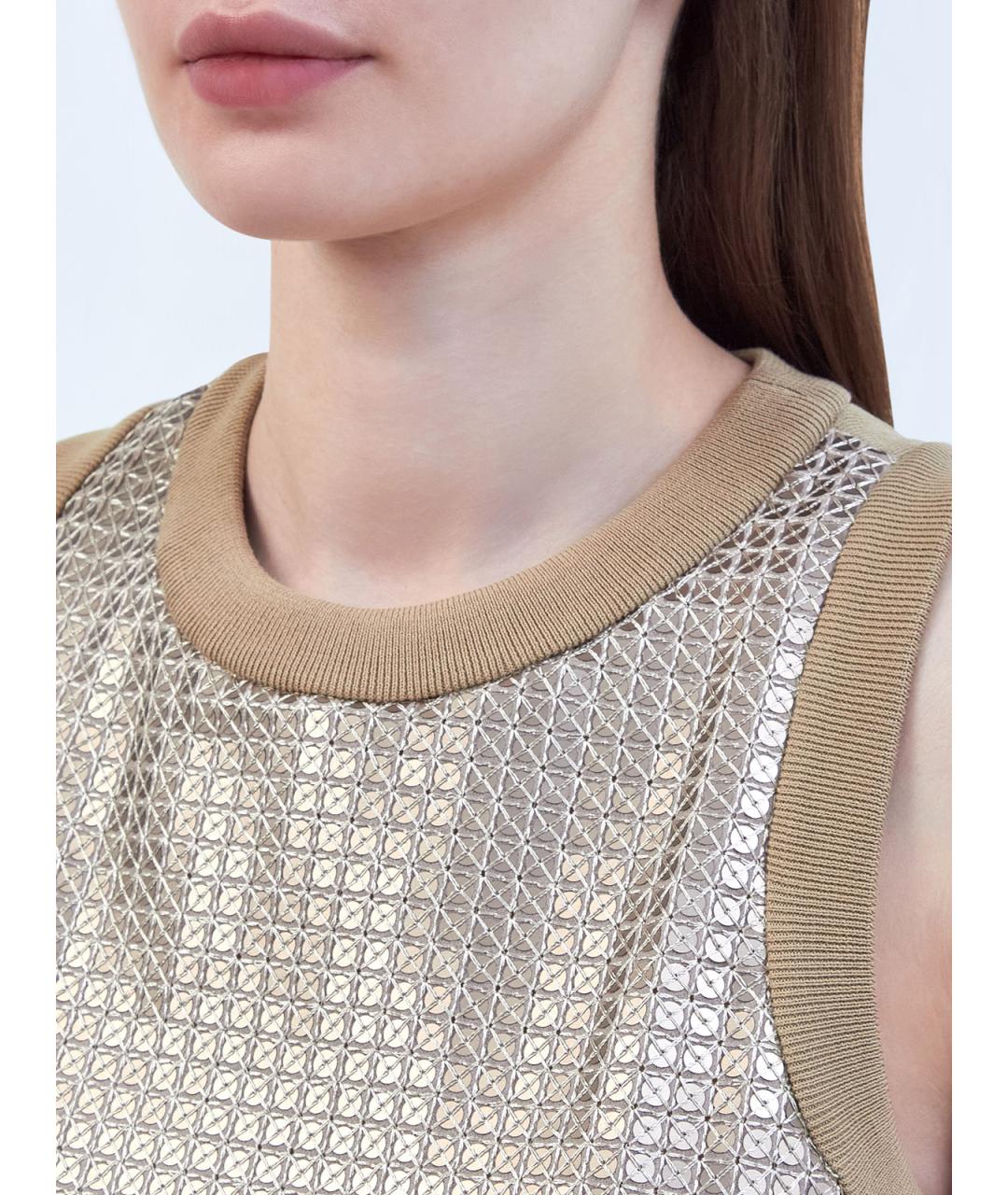 PESERICO Золотая полиэстеровая блузы, фото 5