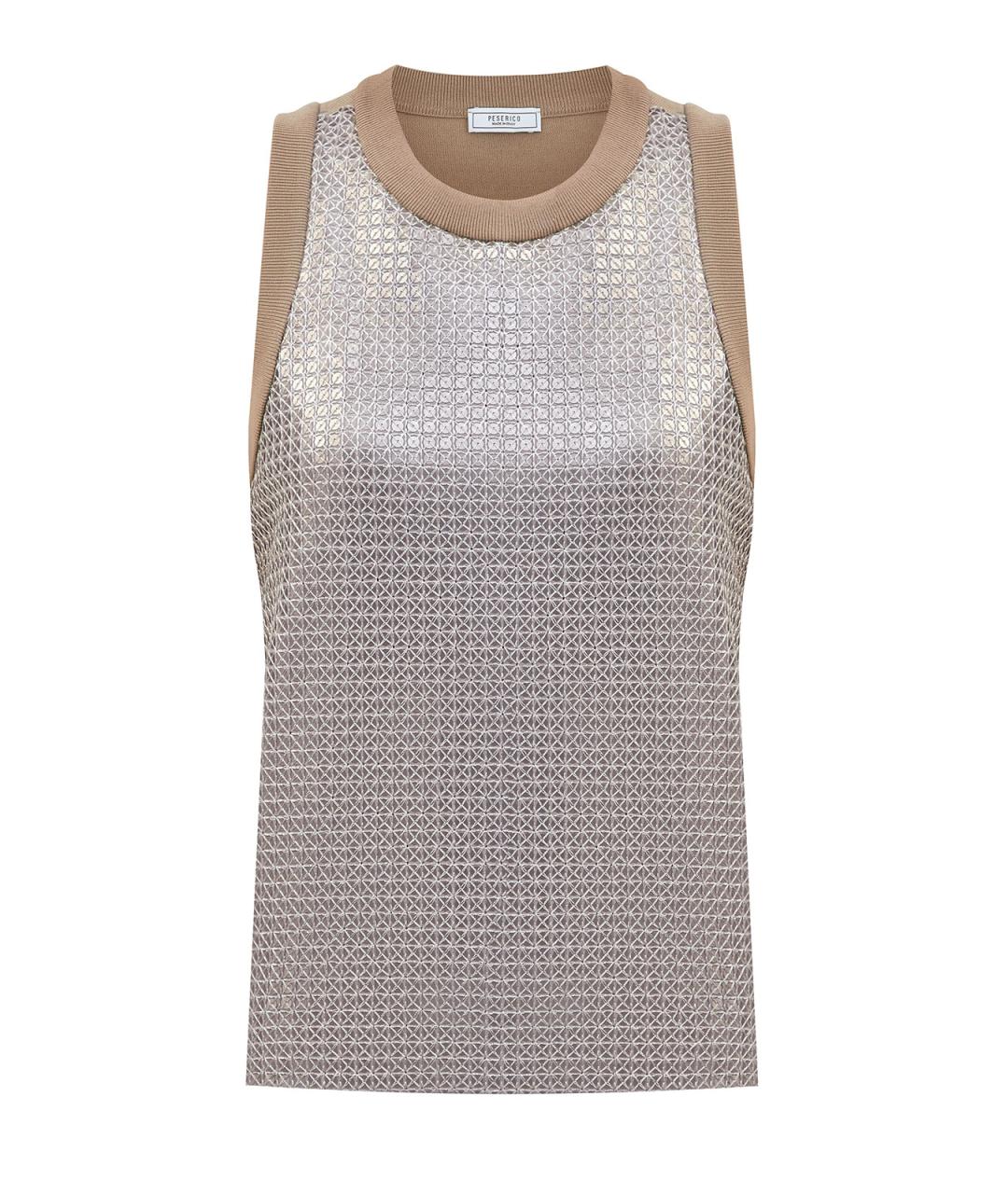 PESERICO Золотая полиэстеровая блузы, фото 1