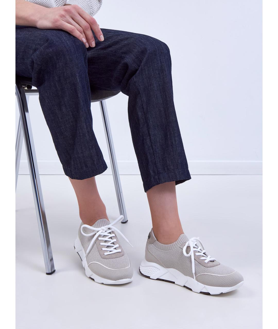 PESERICO Бежевые текстильные кроссовки, фото 2