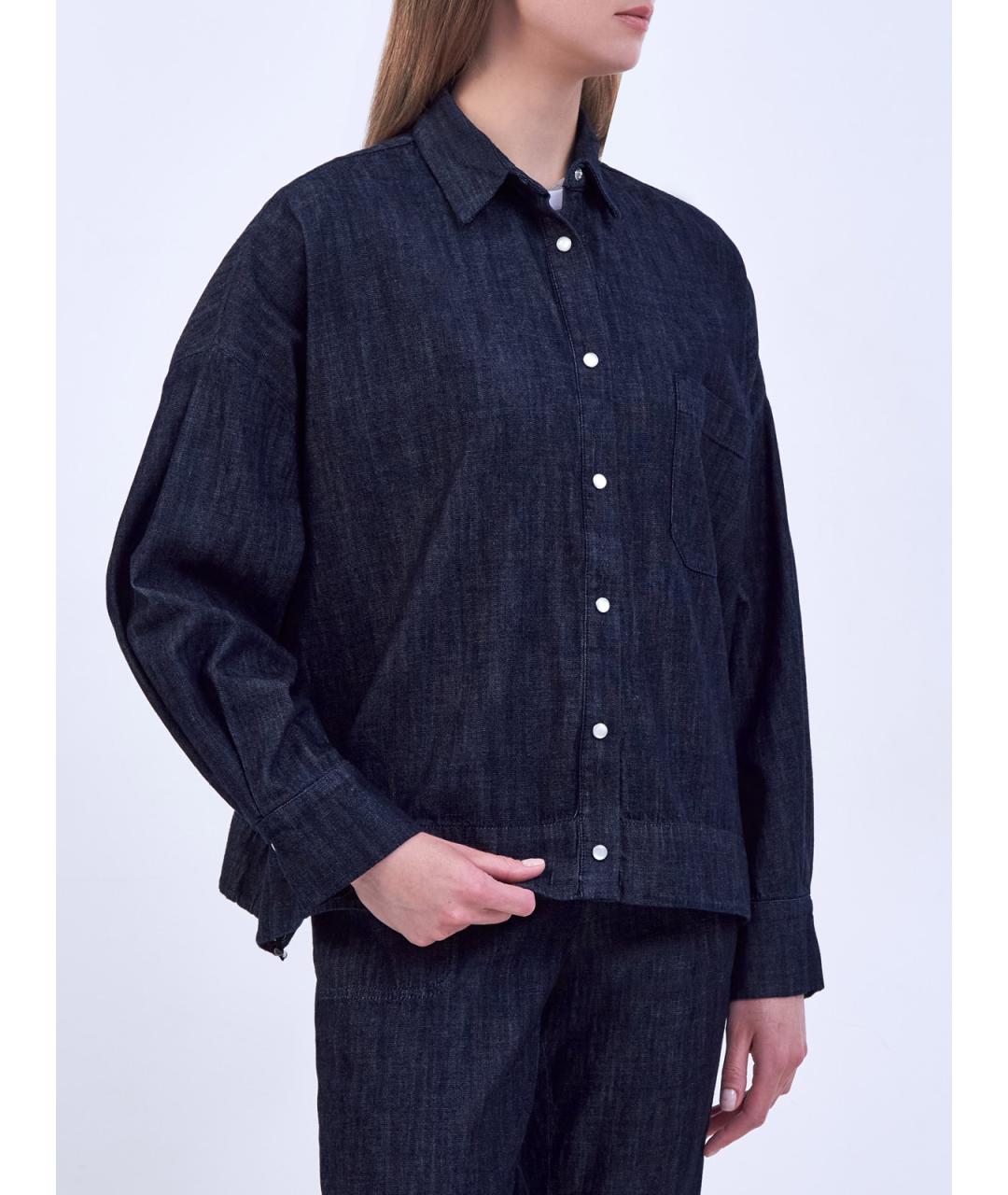 LORENA ANTONIAZZI Темно-синяя хлопковая рубашка, фото 3