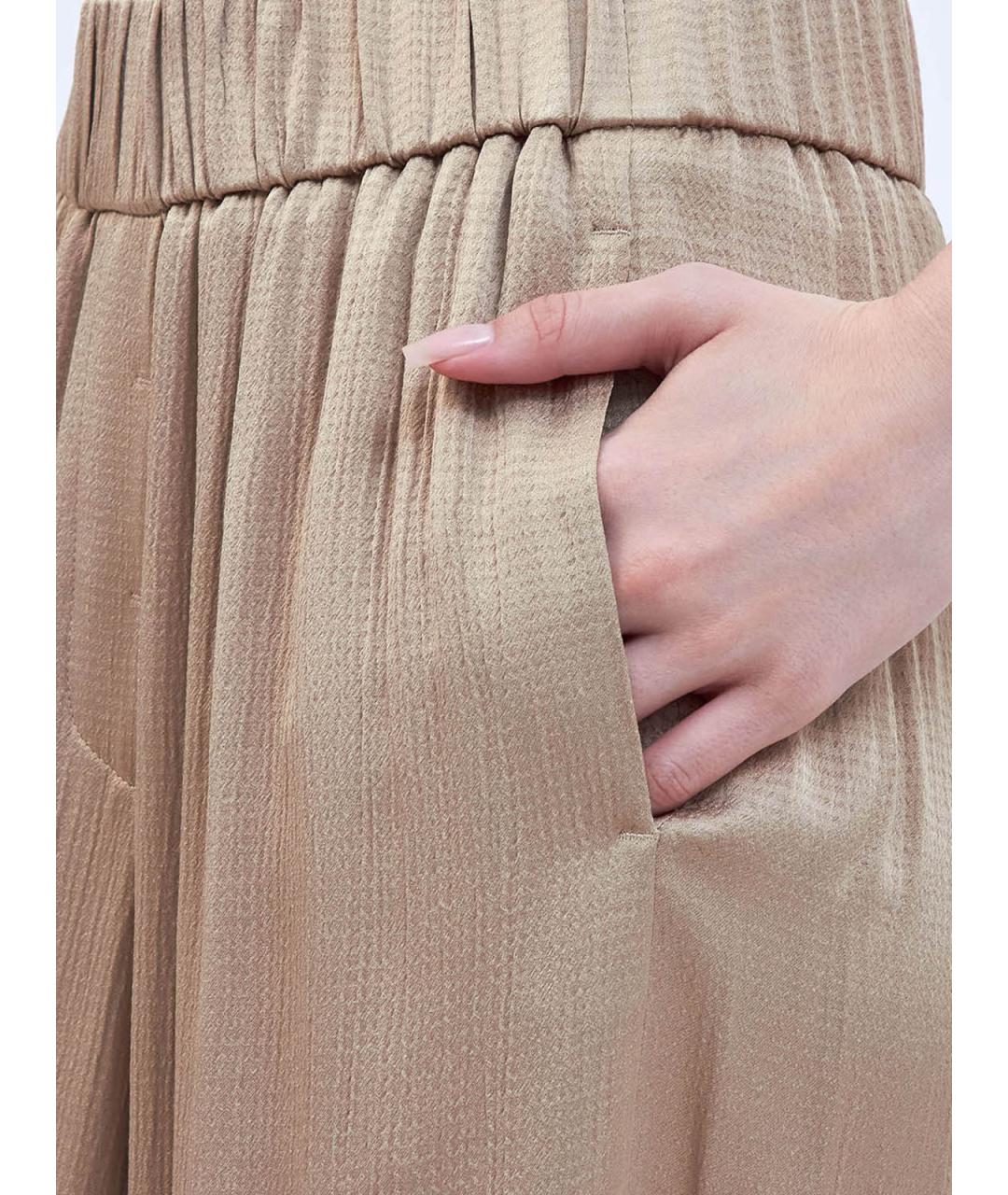 PESERICO Золотые ацетатные брюки широкие, фото 5