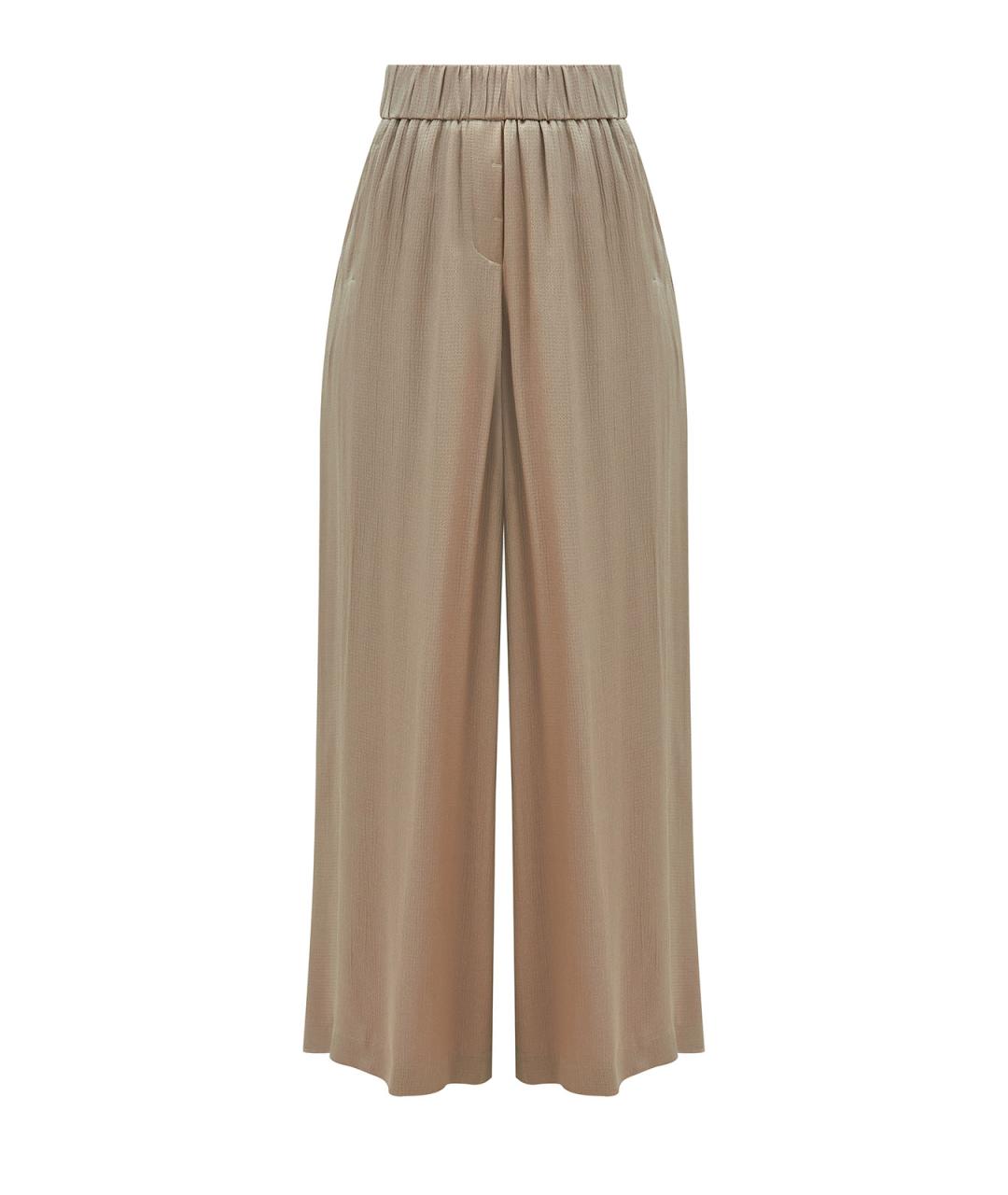 PESERICO Золотые ацетатные брюки широкие, фото 1