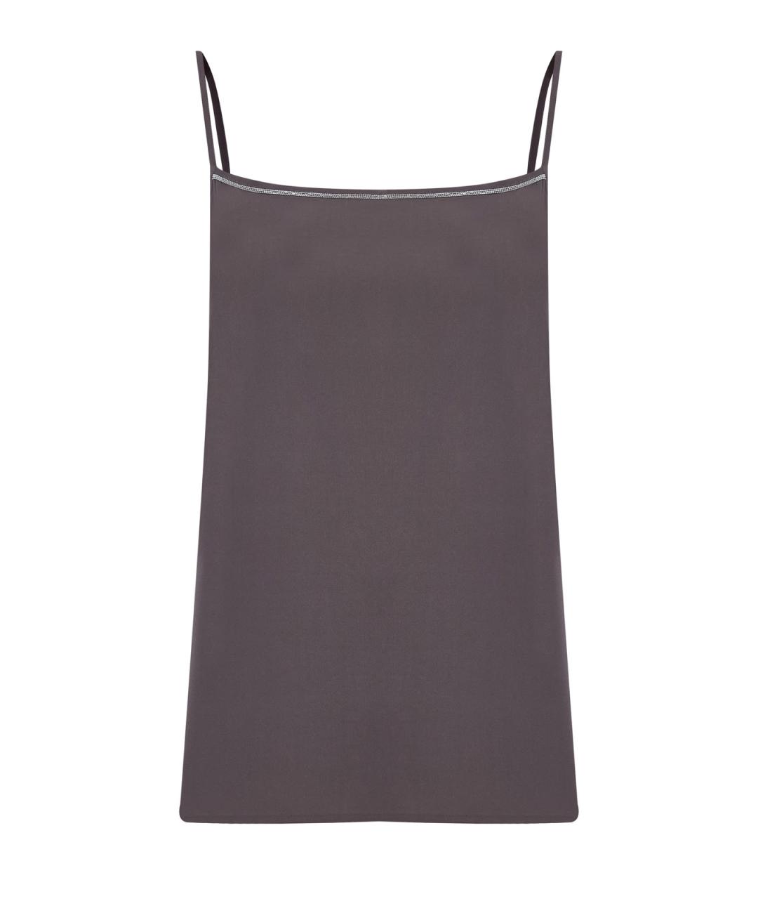 PESERICO Коричневая шелковая майка, фото 1