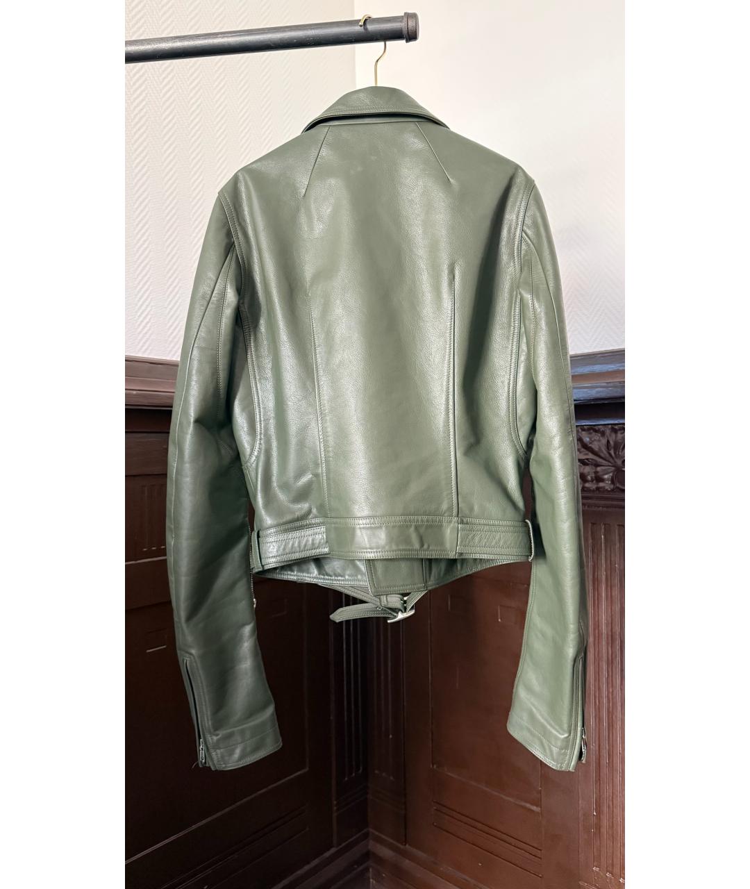 RICK OWENS Зеленая кожаная куртка, фото 2
