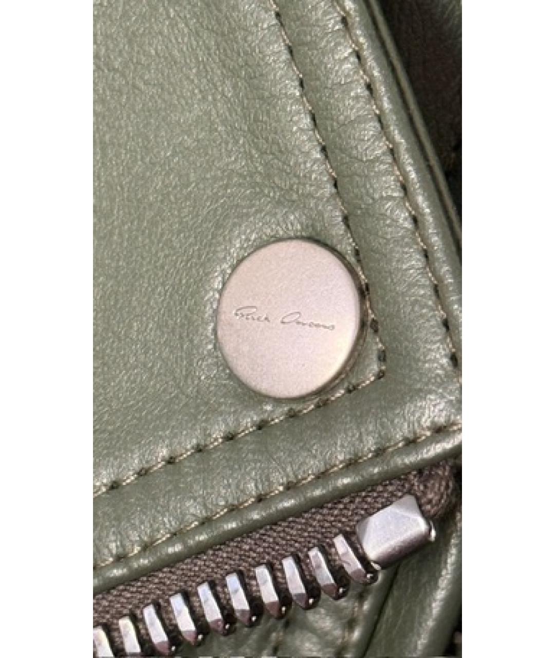 RICK OWENS Зеленая кожаная куртка, фото 4