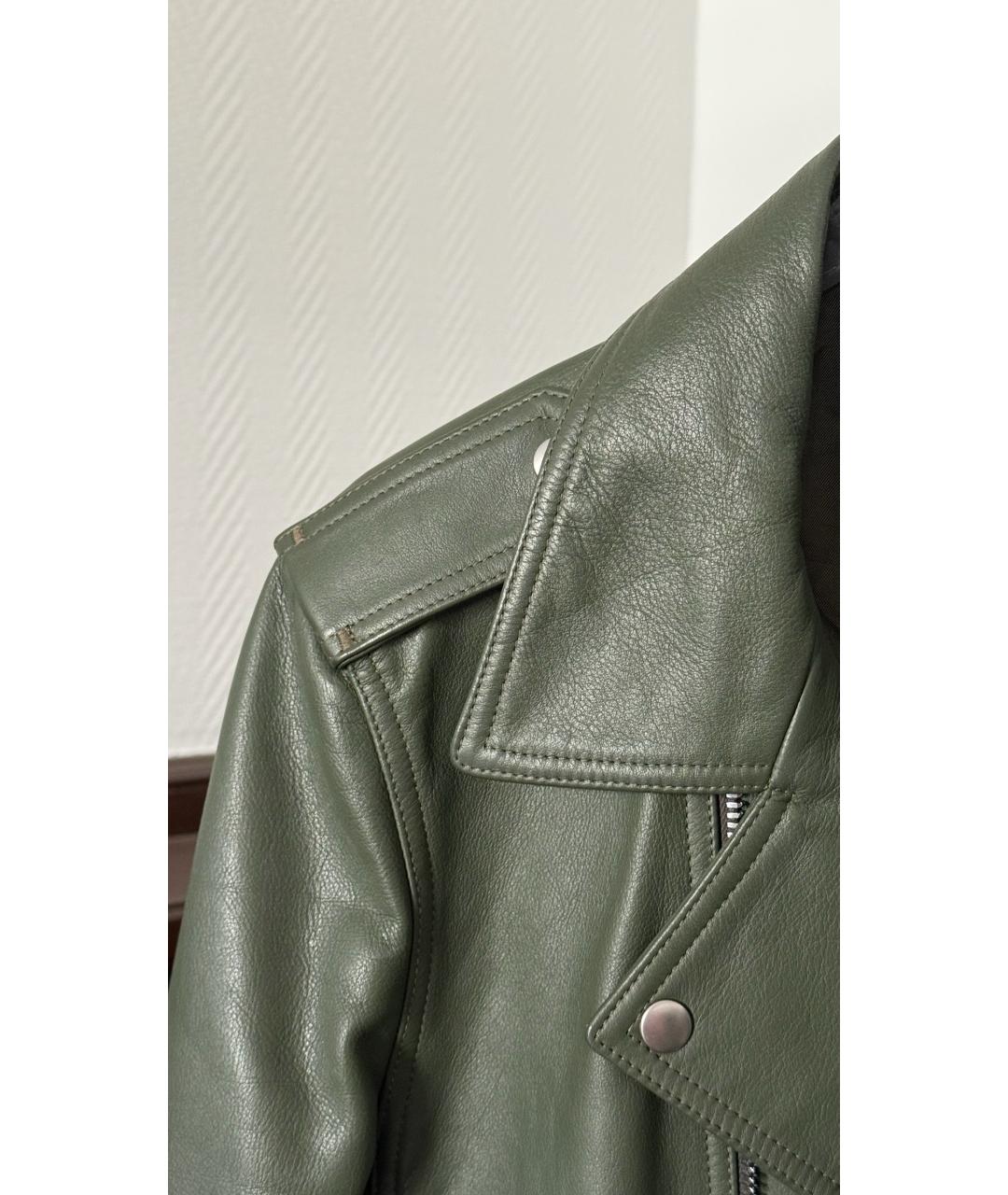 RICK OWENS Зеленая кожаная куртка, фото 3