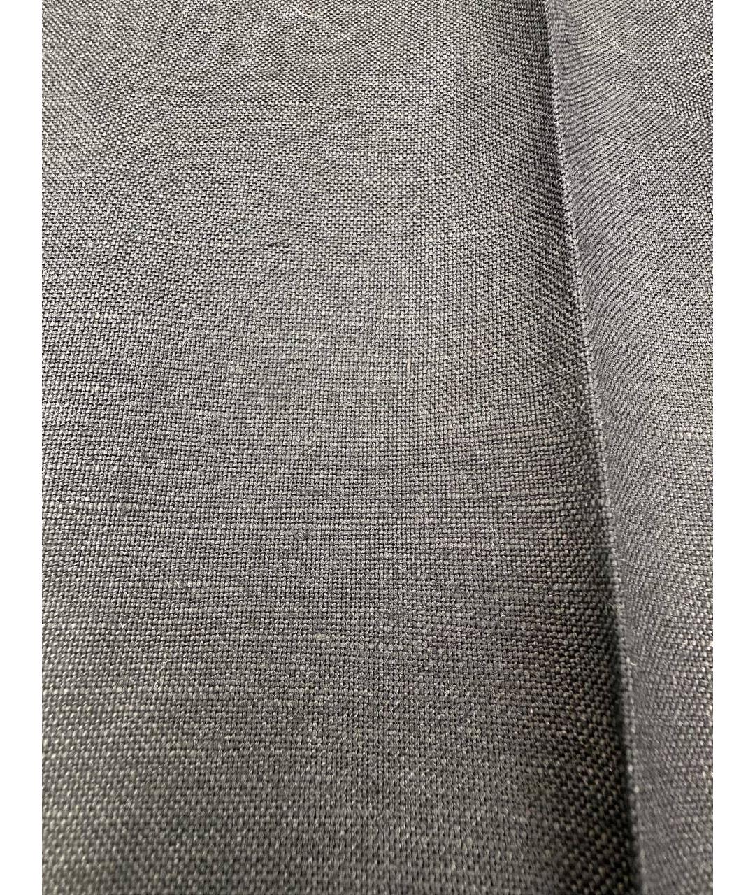 CALVIN KLEIN Темно-синие льняные прямые брюки, фото 8