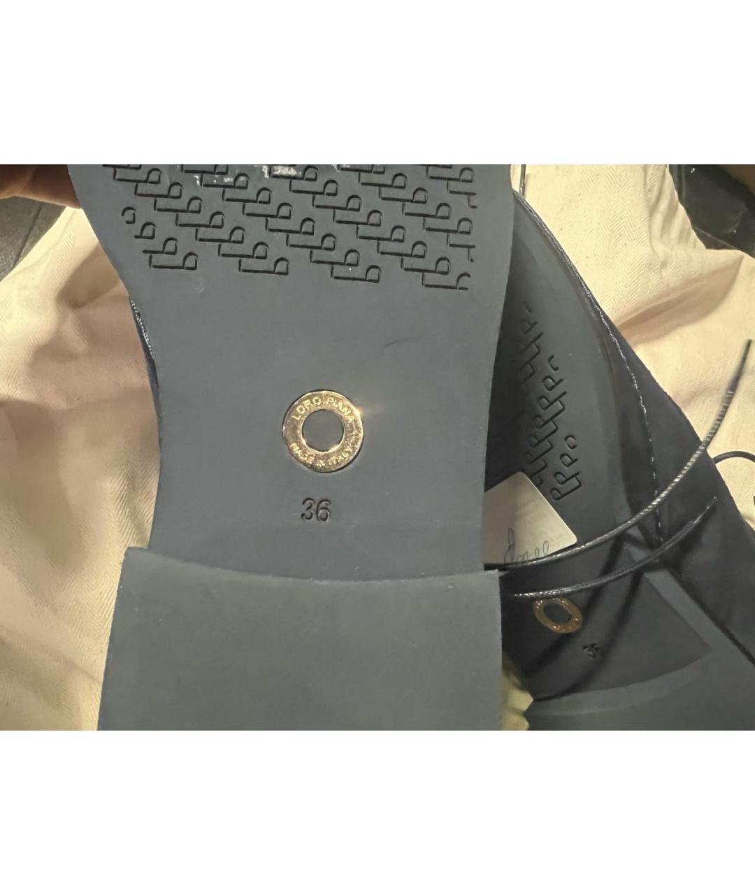 LORO PIANA Синие замшевые ботинки, фото 3