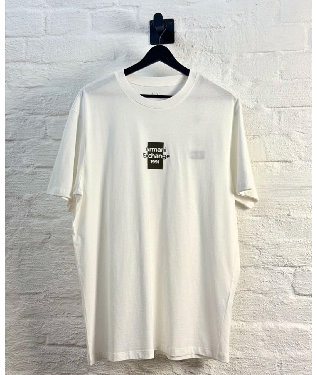 ARMANI EXCHANGE Белая хлопковая футболка, фото 4