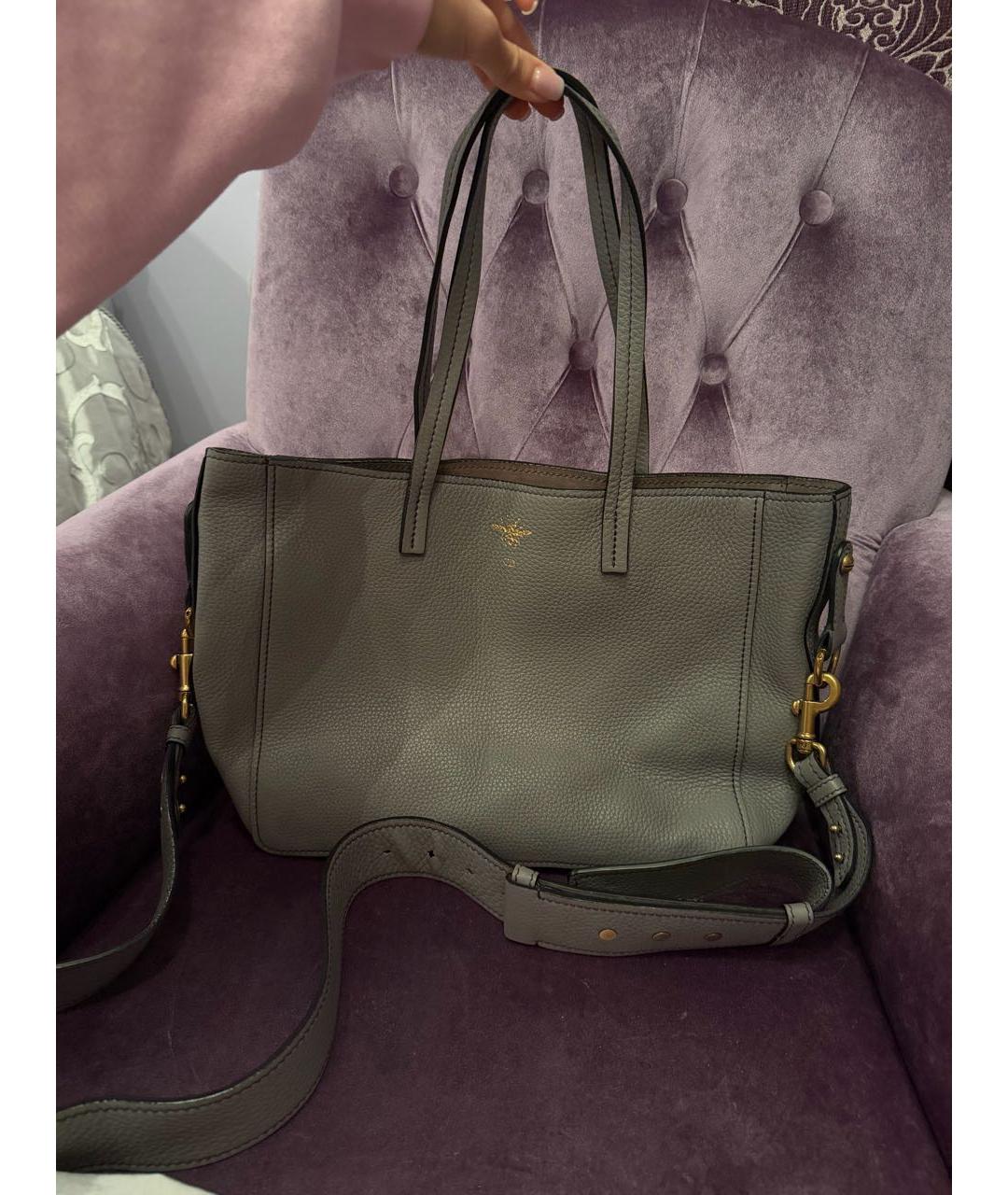 CHRISTIAN DIOR Серая кожаная сумка через плечо, фото 9