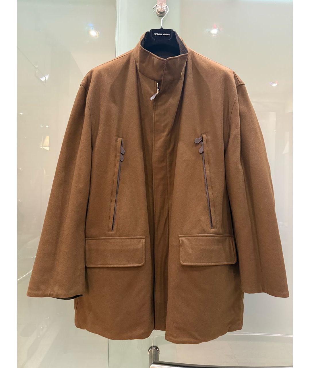 HERMES Коричневое кашемировое пальто, фото 9