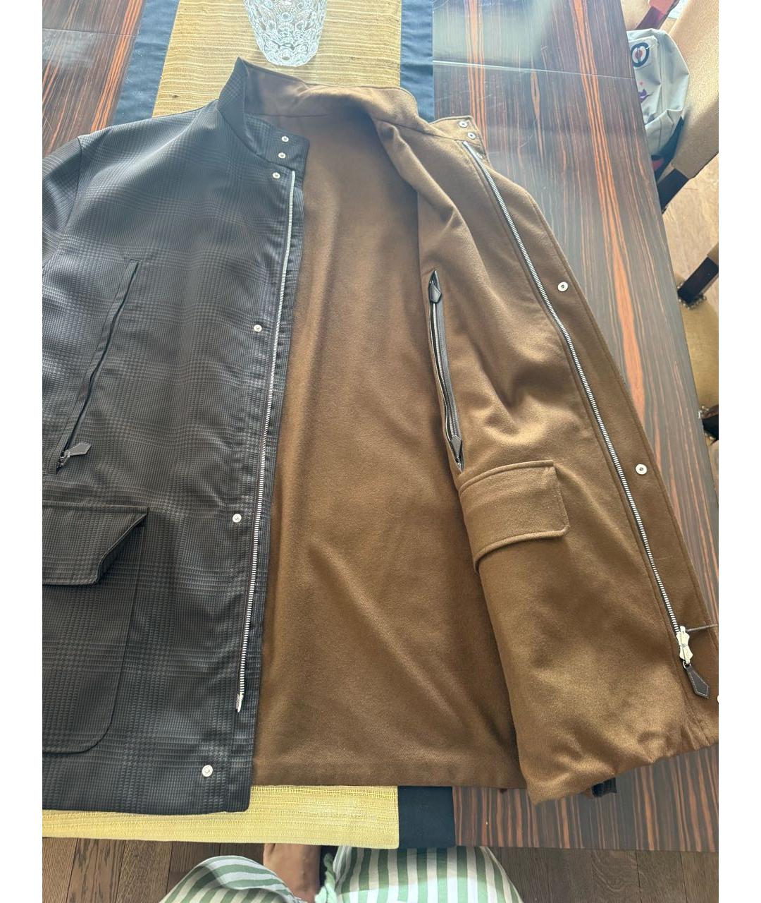 HERMES Коричневое кашемировое пальто, фото 7