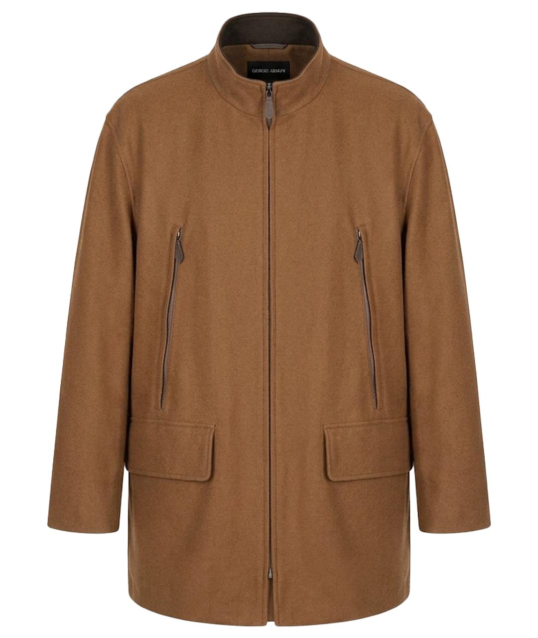 HERMES Коричневое кашемировое пальто, фото 1