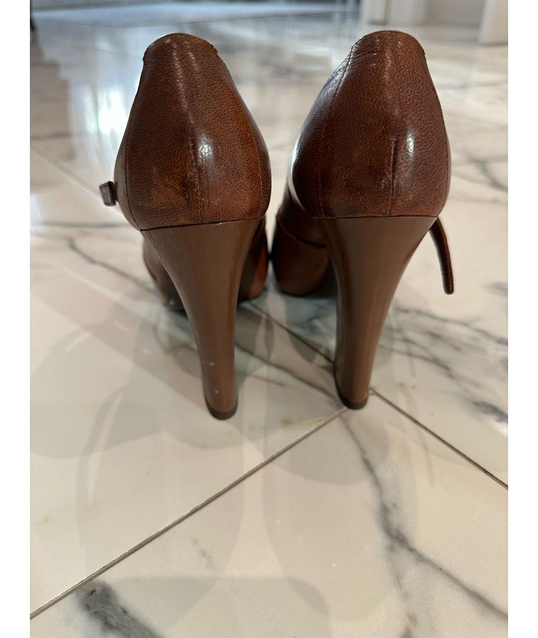 CHLOE Коричневые кожаные босоножки, фото 3