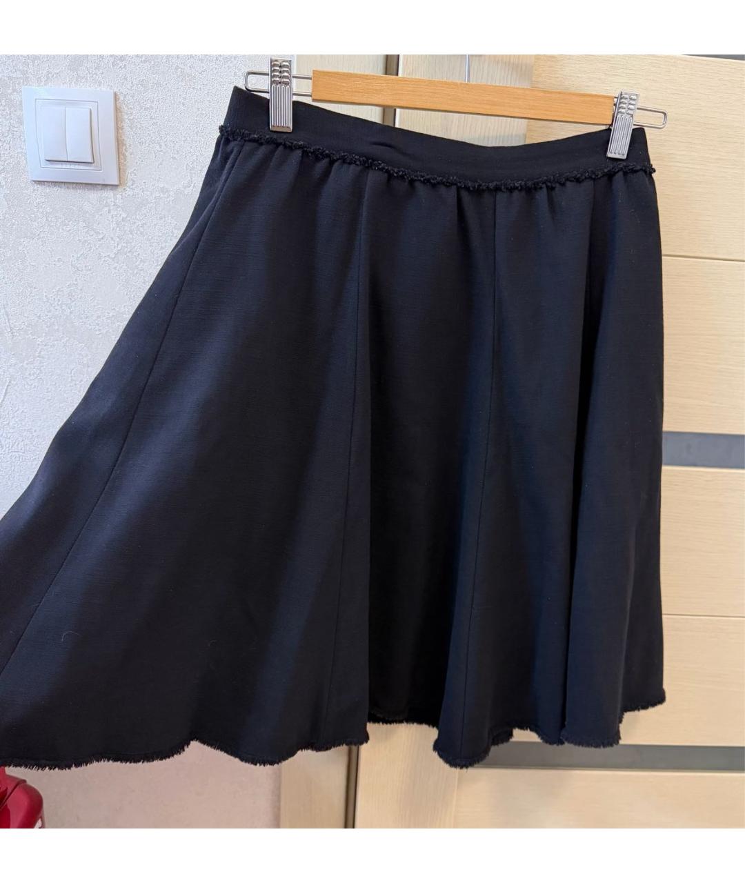 DOLCE&GABBANA Черная шерстяная юбка миди, фото 3