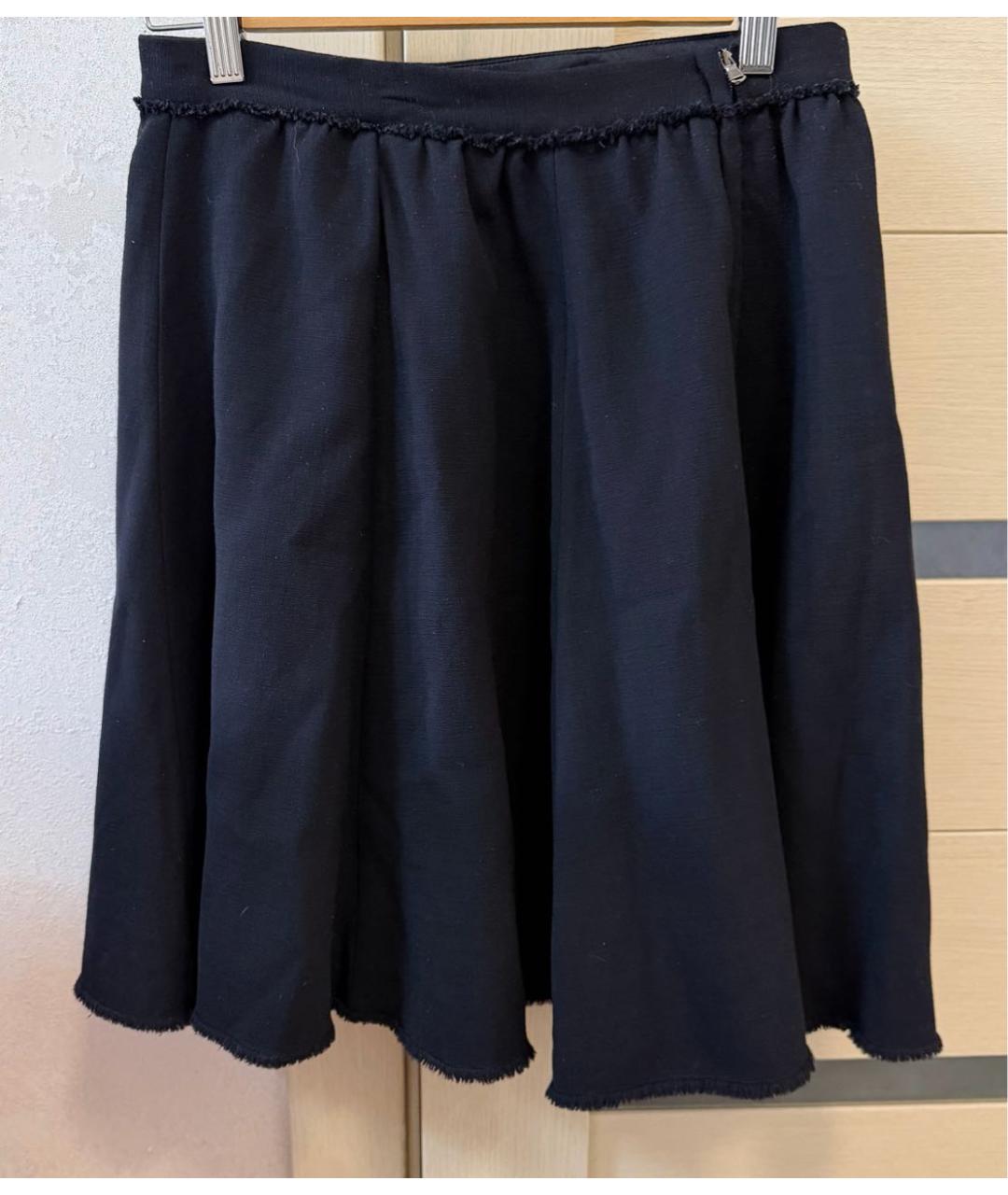 DOLCE&GABBANA Черная шерстяная юбка миди, фото 5