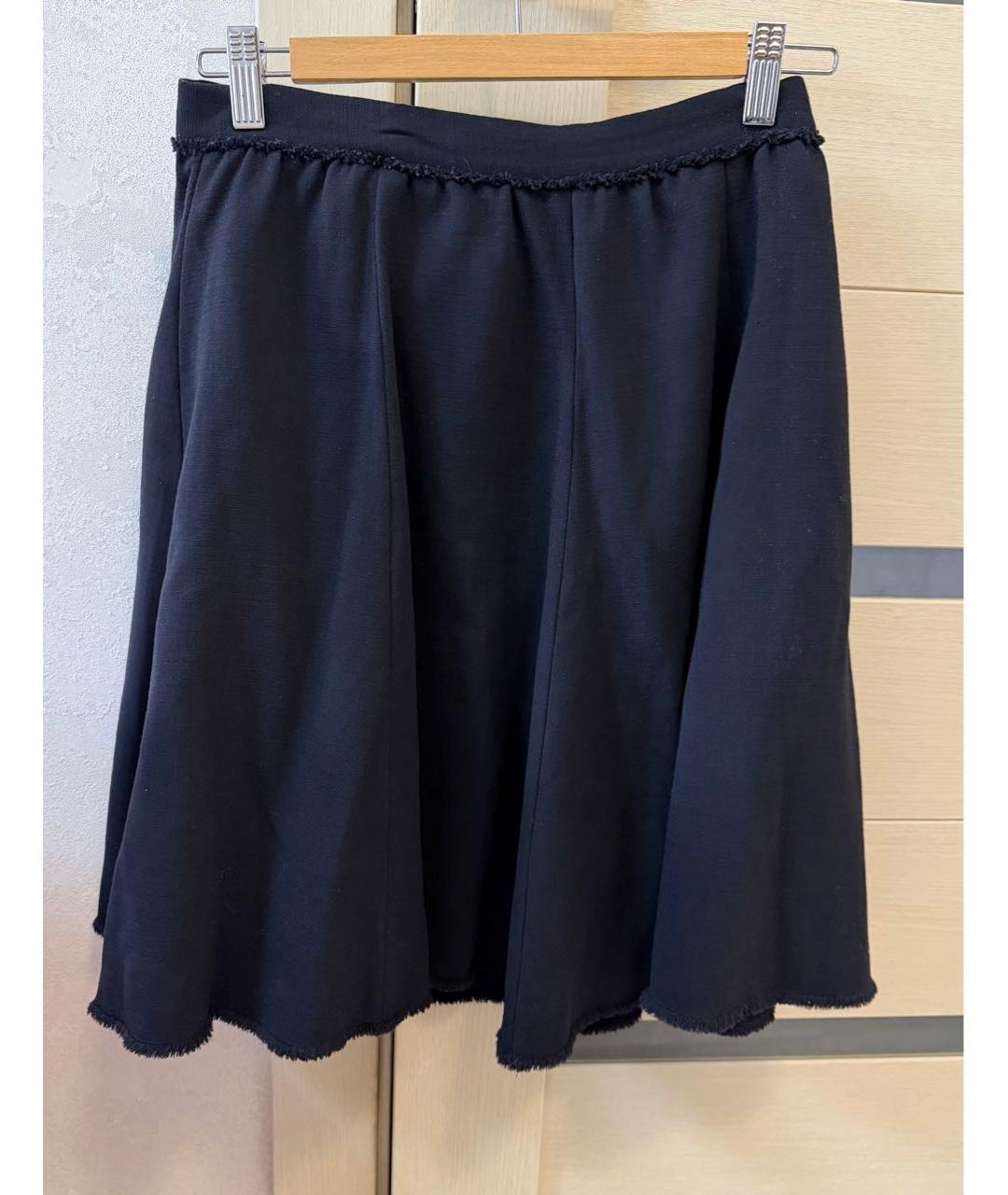 DOLCE&GABBANA Черная шерстяная юбка миди, фото 2