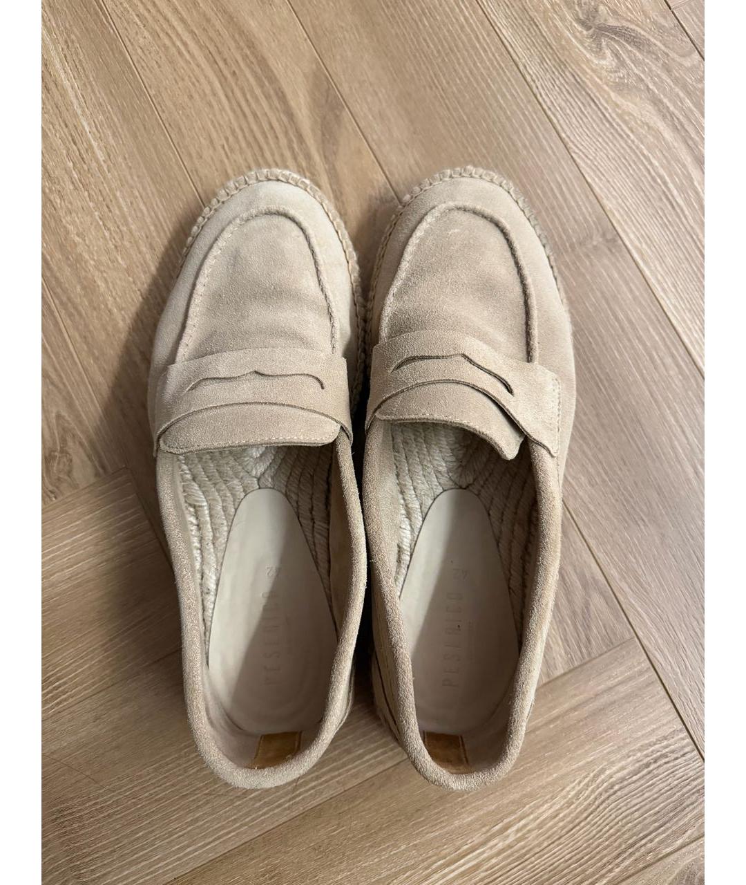PESERICO Бежевые замшевые лоферы, фото 3