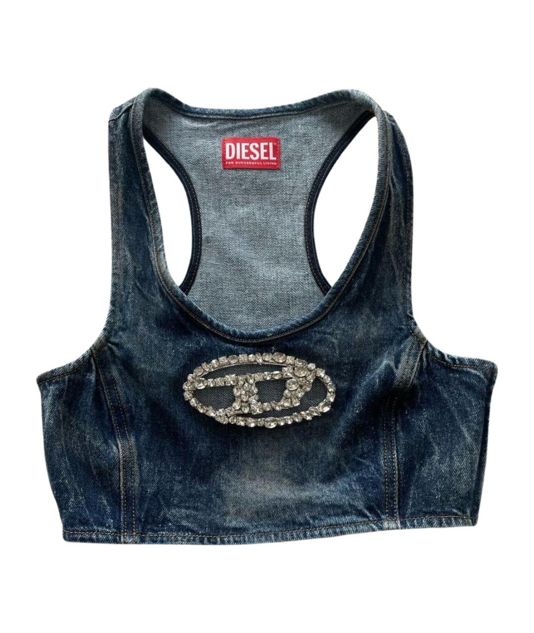 DIESEL Синяя хлопковая майка, фото 1