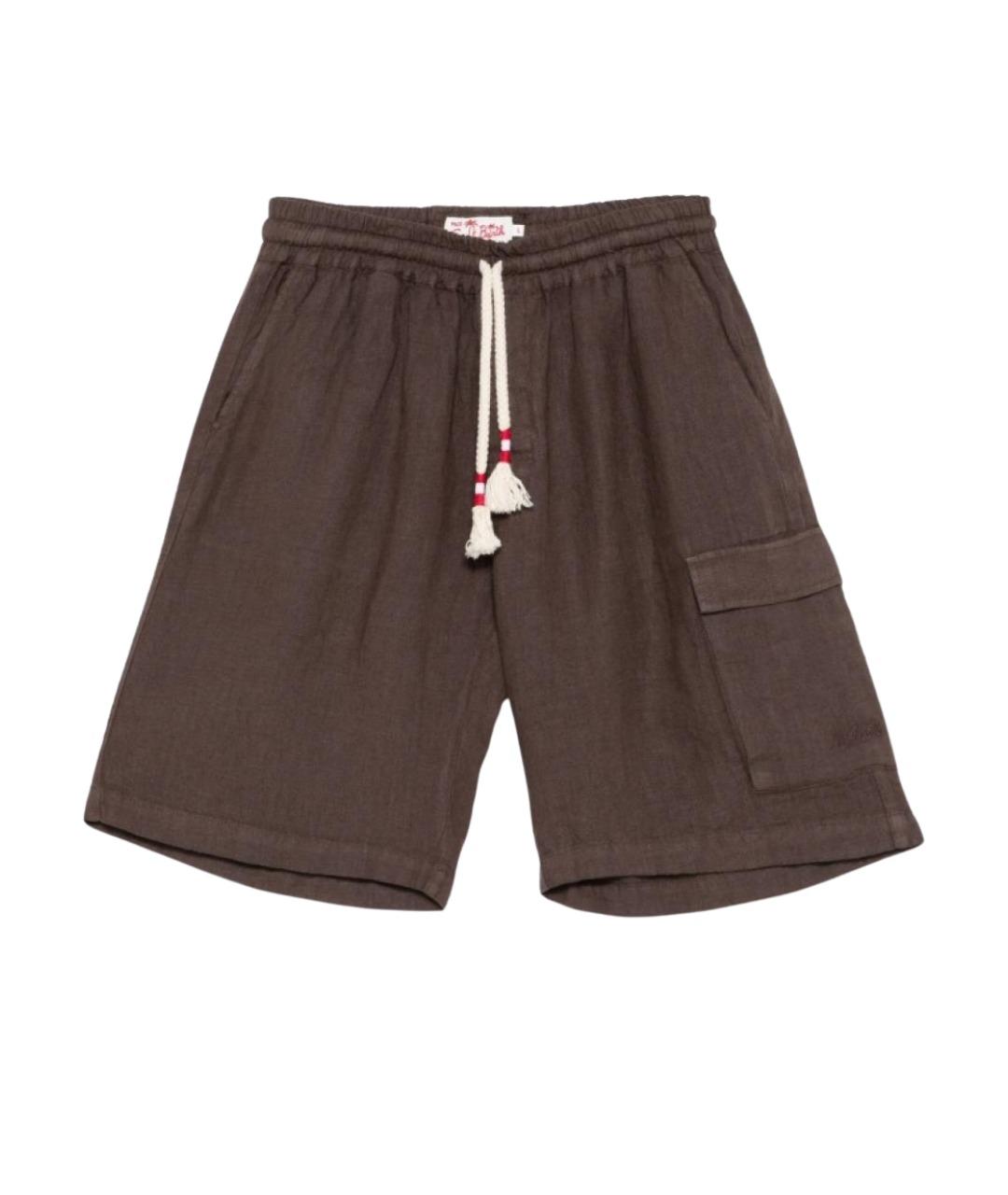 MC2 SAINT BARTH Коричневые льняные шорты, фото 1