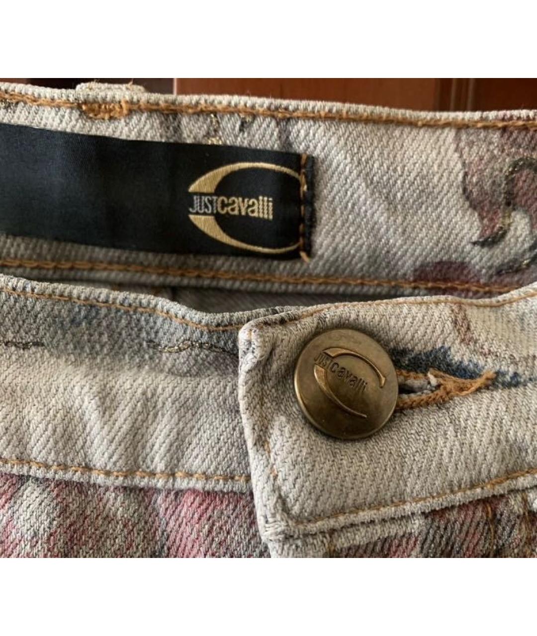JUST CAVALLI Бежевые хлопко-эластановые прямые джинсы, фото 6