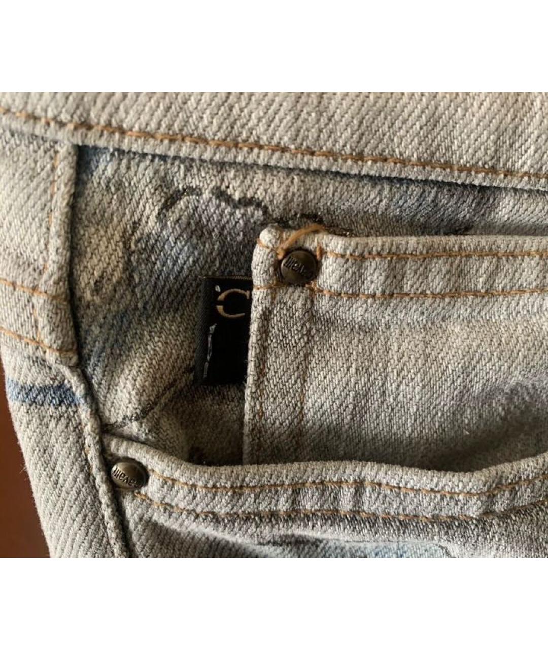 JUST CAVALLI Бежевые хлопко-эластановые прямые джинсы, фото 5