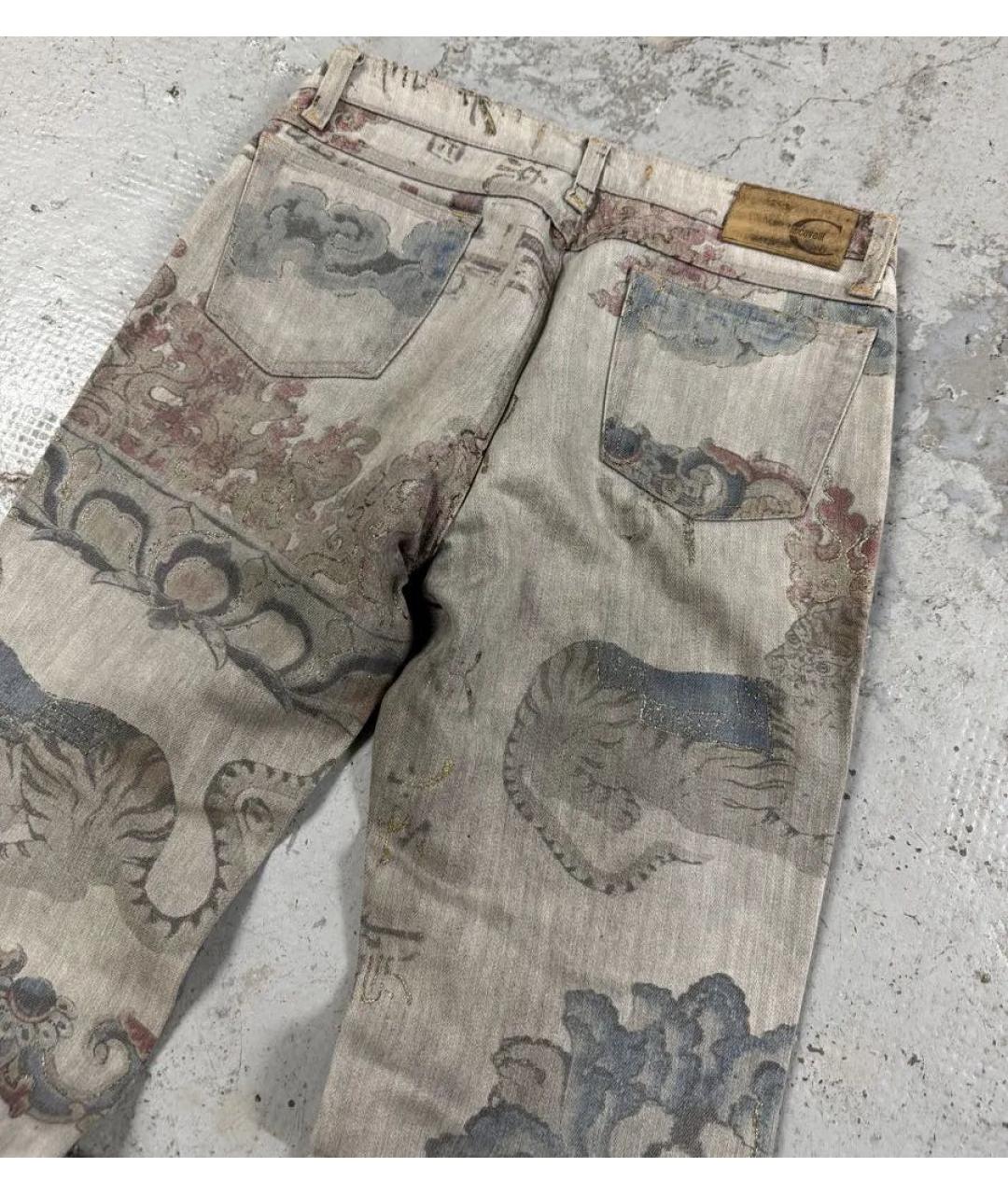 JUST CAVALLI Бежевые хлопко-эластановые прямые джинсы, фото 4