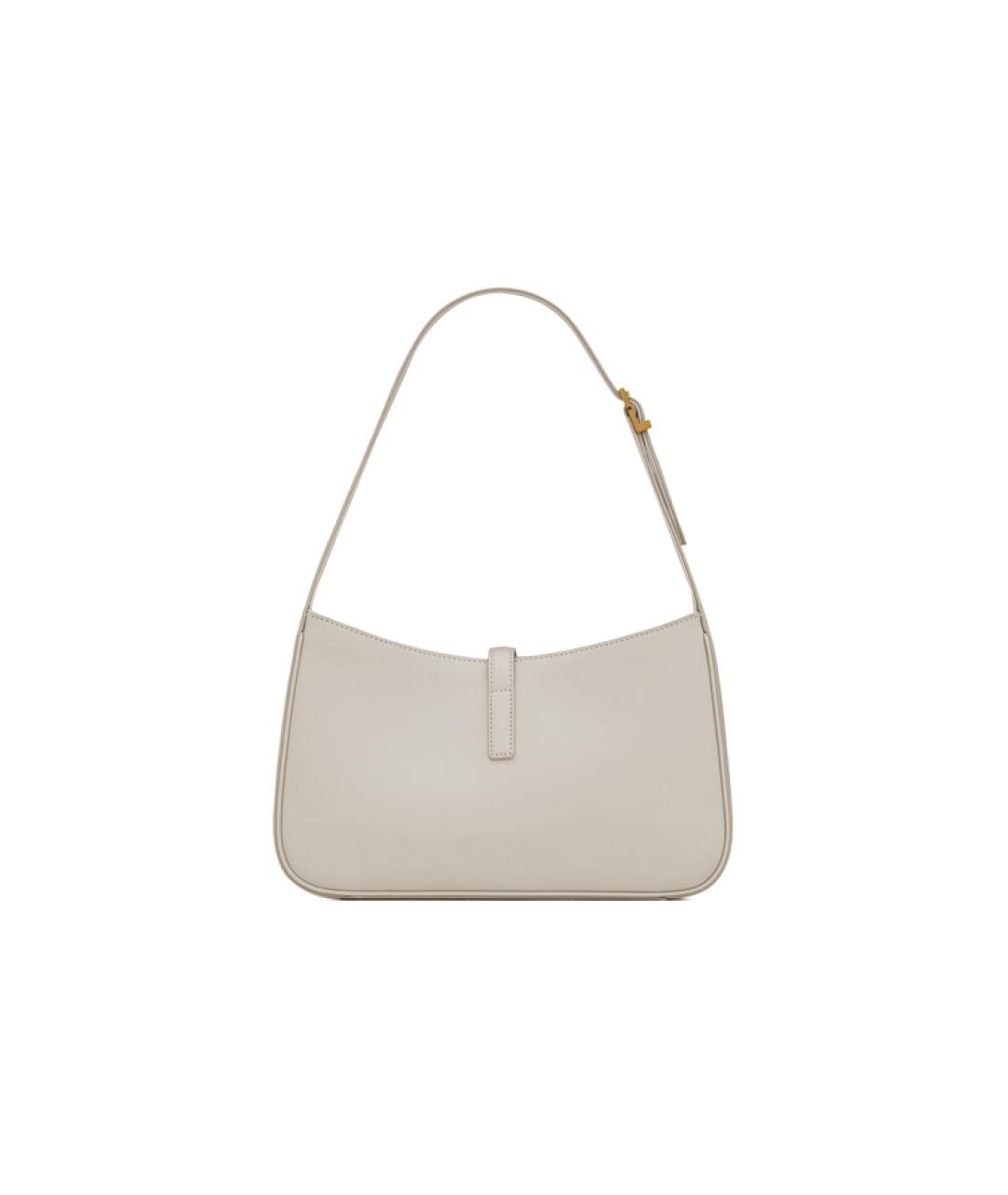 SAINT LAURENT Белая кожаная сумка через плечо, фото 4