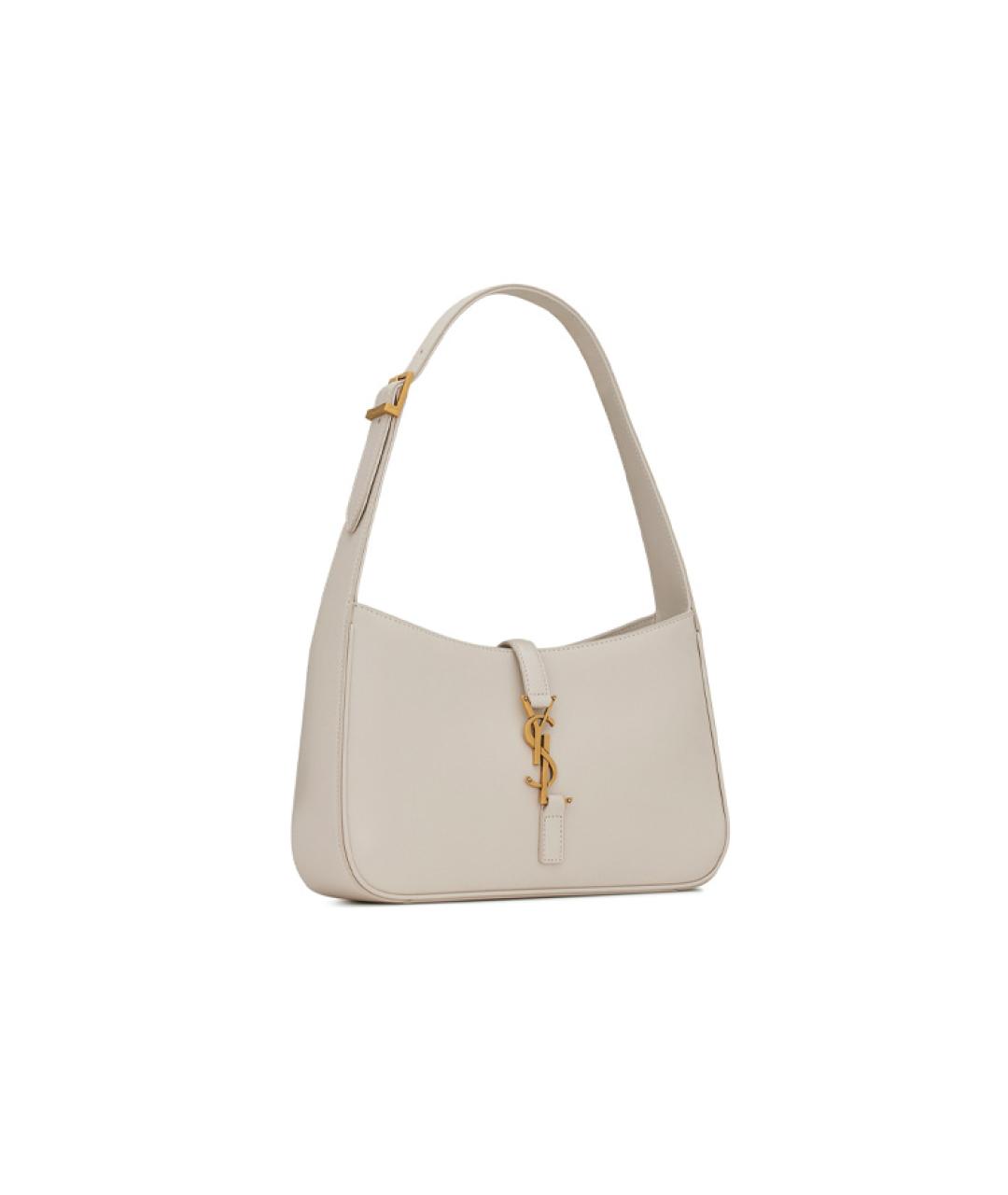 SAINT LAURENT Белая кожаная сумка через плечо, фото 2