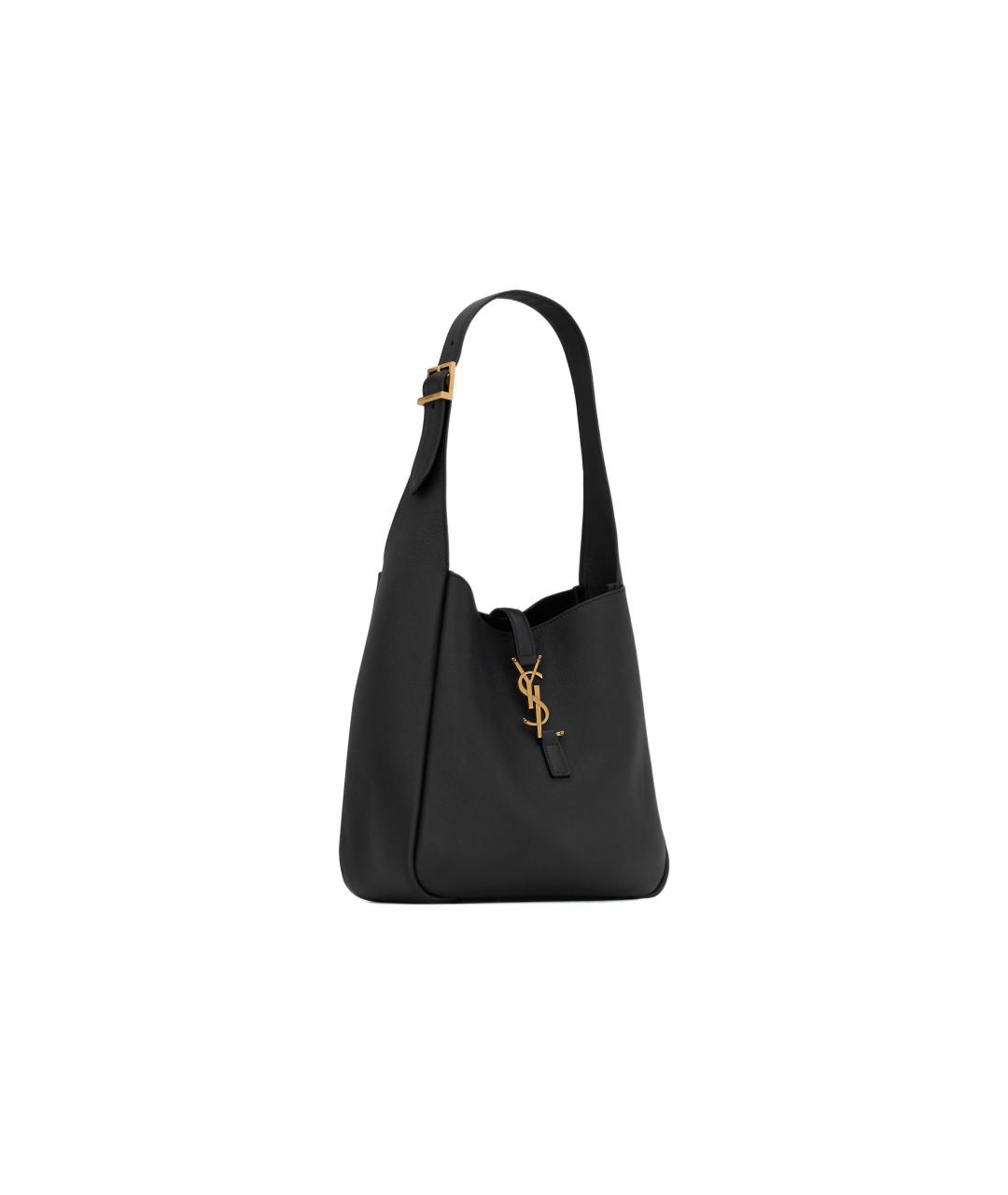 SAINT LAURENT Черная кожаная сумка через плечо, фото 2