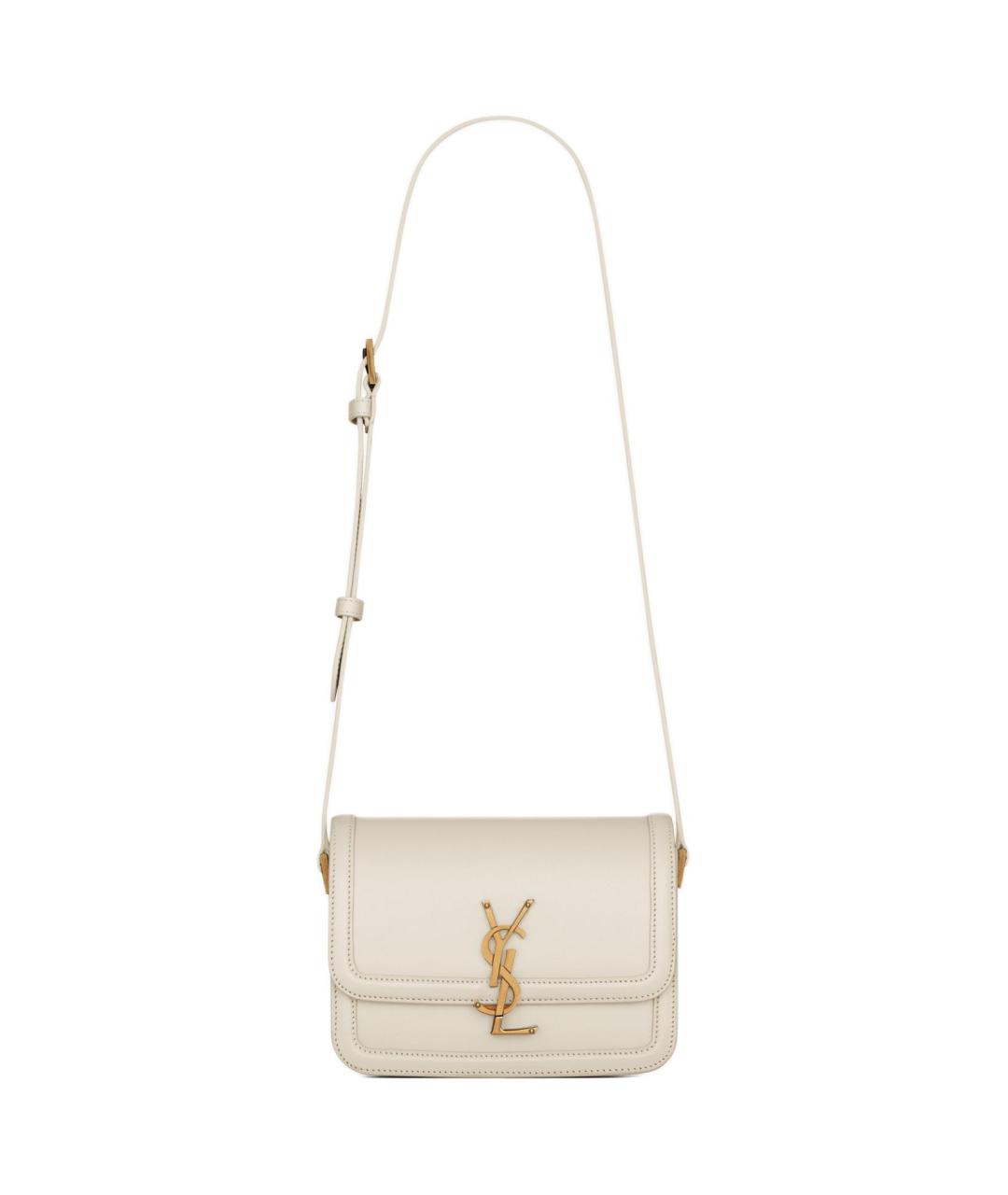 SAINT LAURENT Белая кожаная сумка через плечо, фото 1