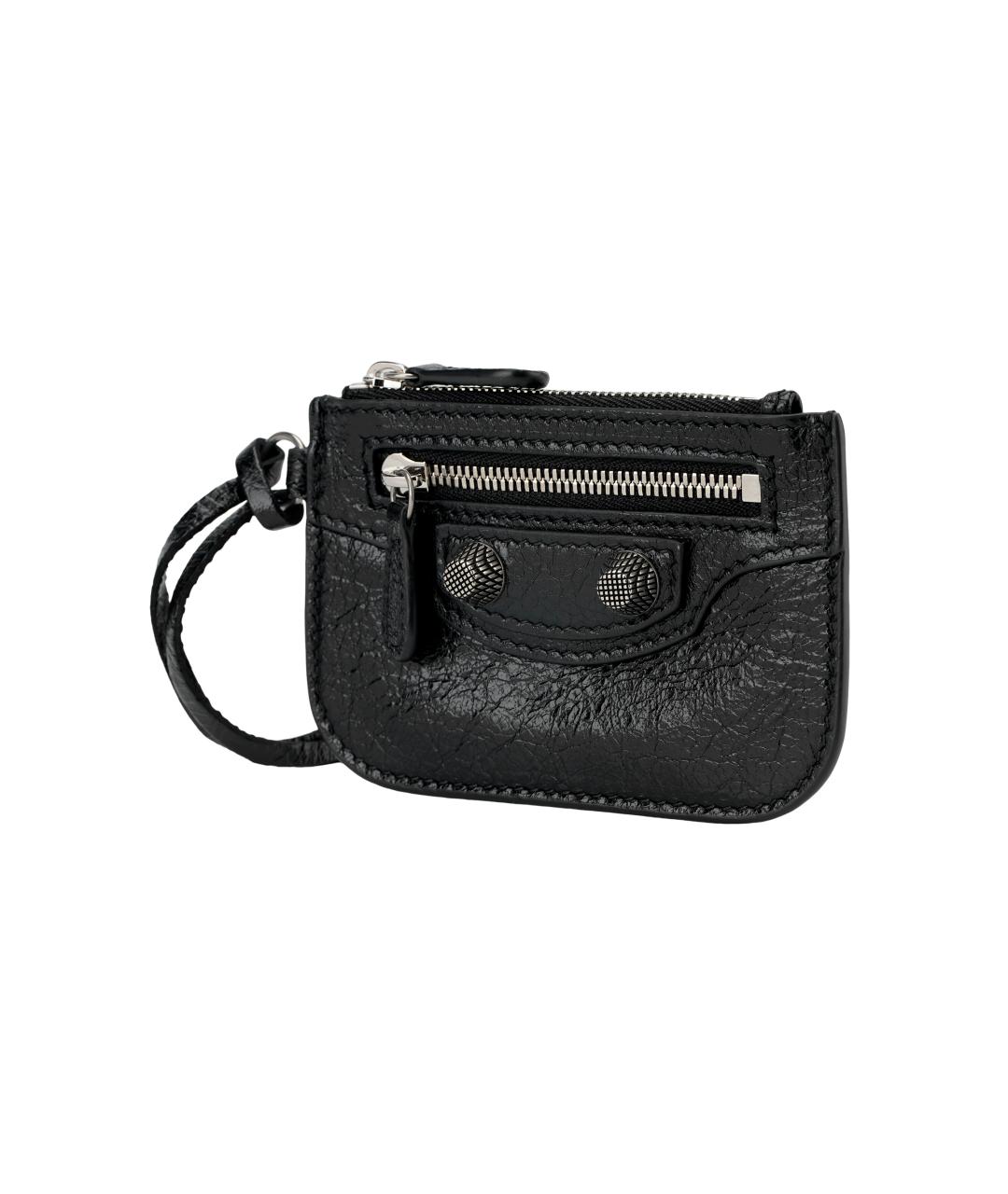 BALENCIAGA Черный кожаный кошелек, фото 3