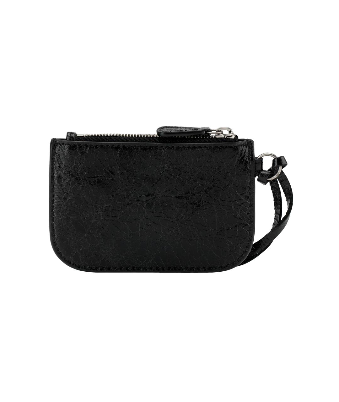 BALENCIAGA Черный кожаный кошелек, фото 5