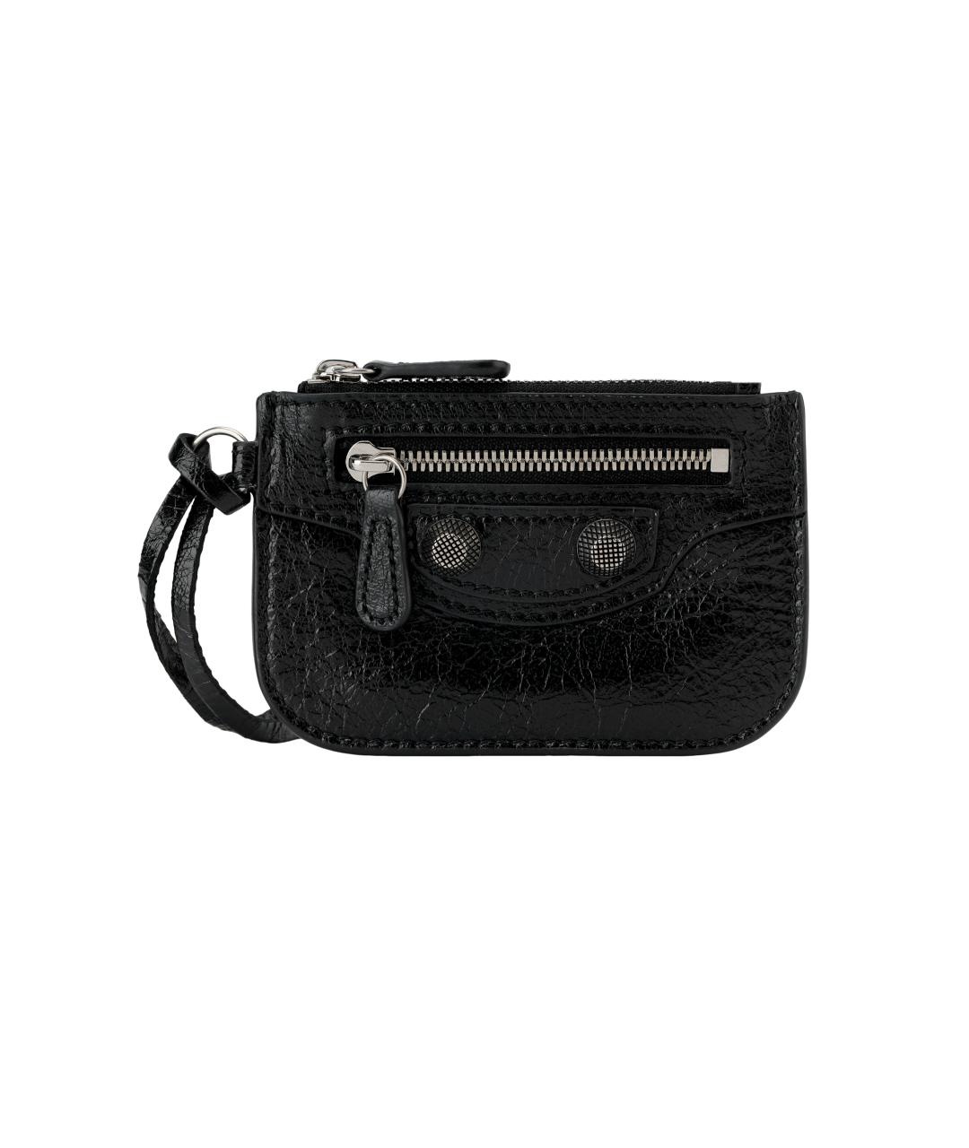 BALENCIAGA Черный кожаный кошелек, фото 6