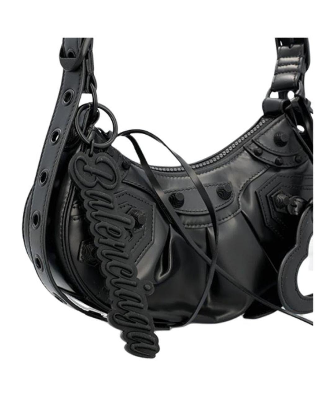 BALENCIAGA Черная кожаная сумка через плечо, фото 4