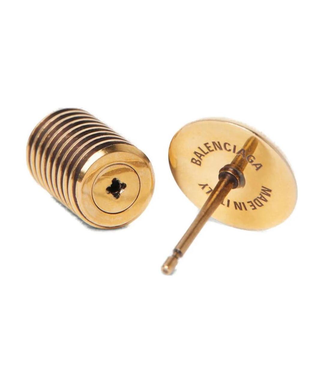BALENCIAGA Золотые металлические серьги, фото 3
