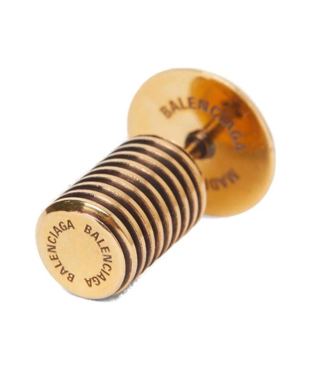 BALENCIAGA Золотые металлические серьги, фото 5