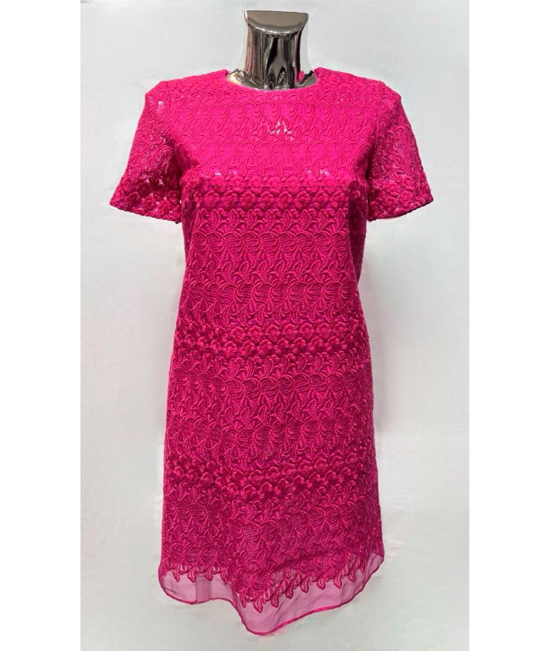 GIAMBATTISTA VALLI Фуксия шелковое коктейльное платье, фото 7