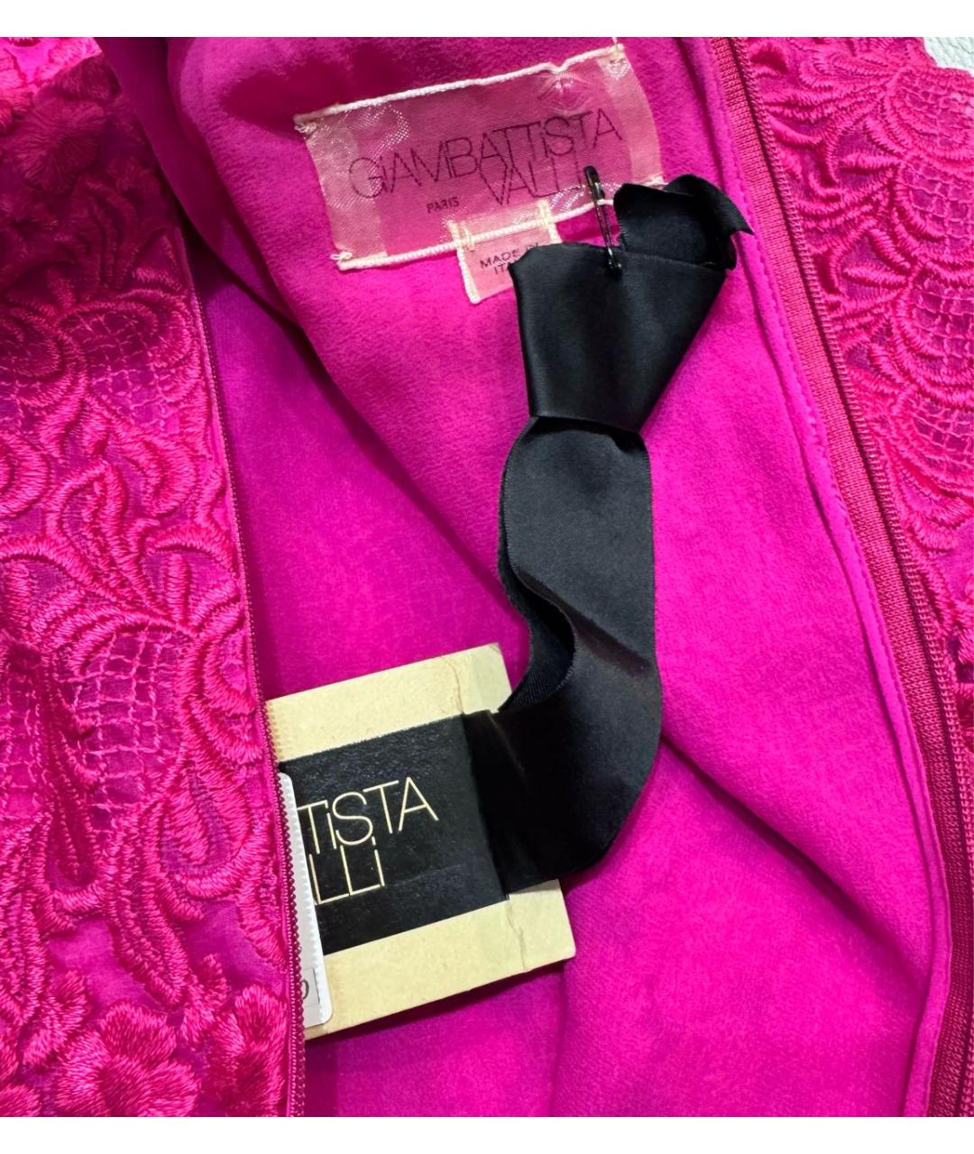 GIAMBATTISTA VALLI Фуксия шелковое коктейльное платье, фото 3