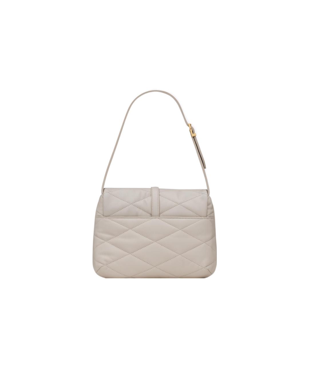 SAINT LAURENT Белая кожаная сумка через плечо, фото 3