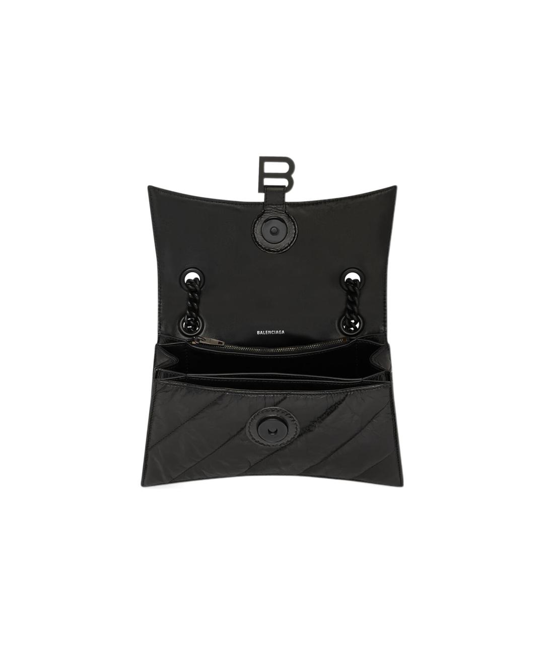 BALENCIAGA Черная кожаная сумка через плечо, фото 5
