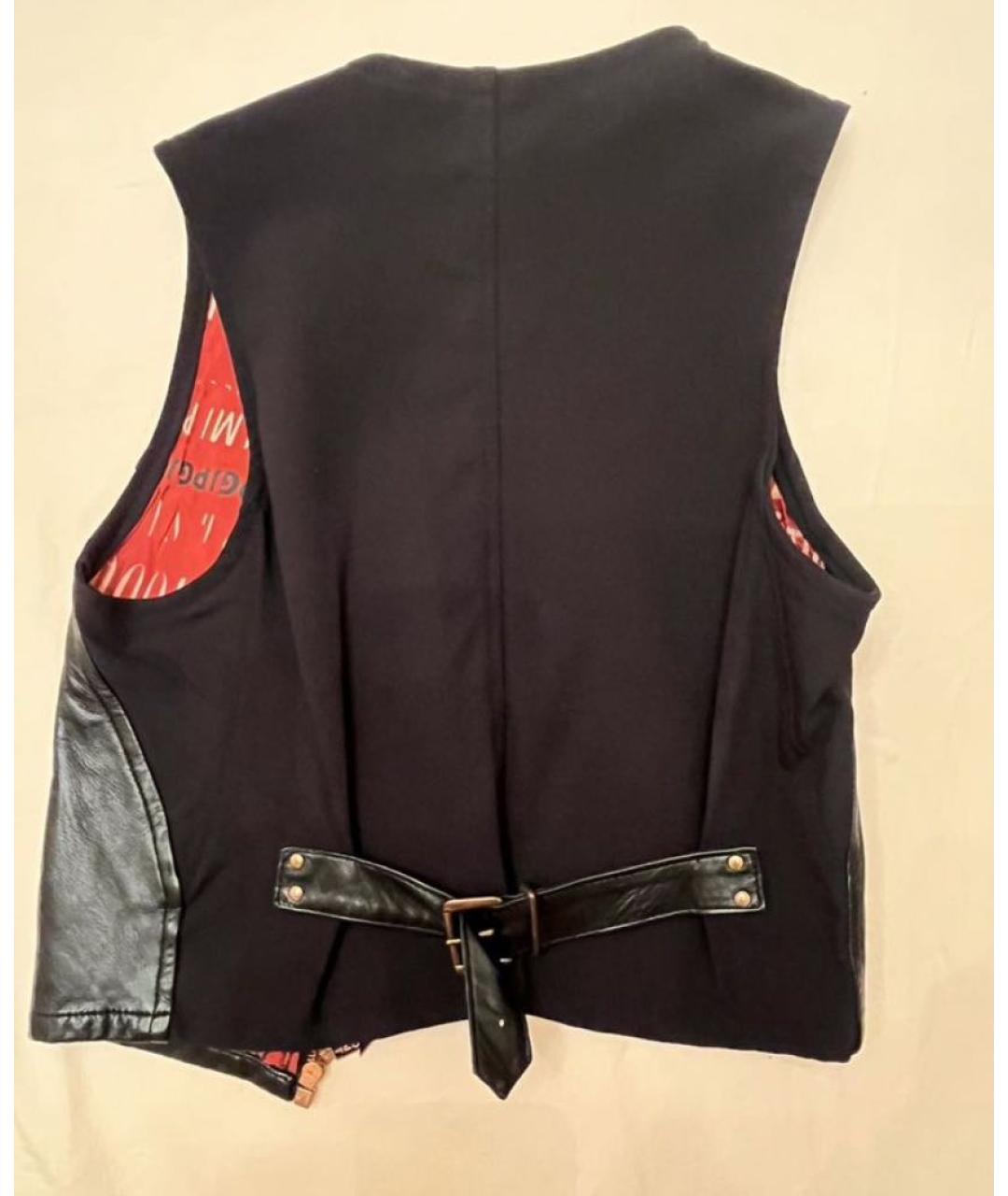 JEAN PAUL GAULTIER Черный кожаный жилет, фото 2