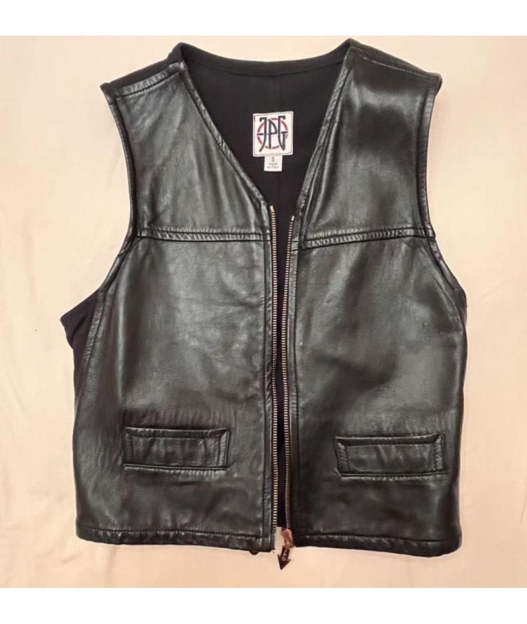 JEAN PAUL GAULTIER Черный кожаный жилет, фото 6